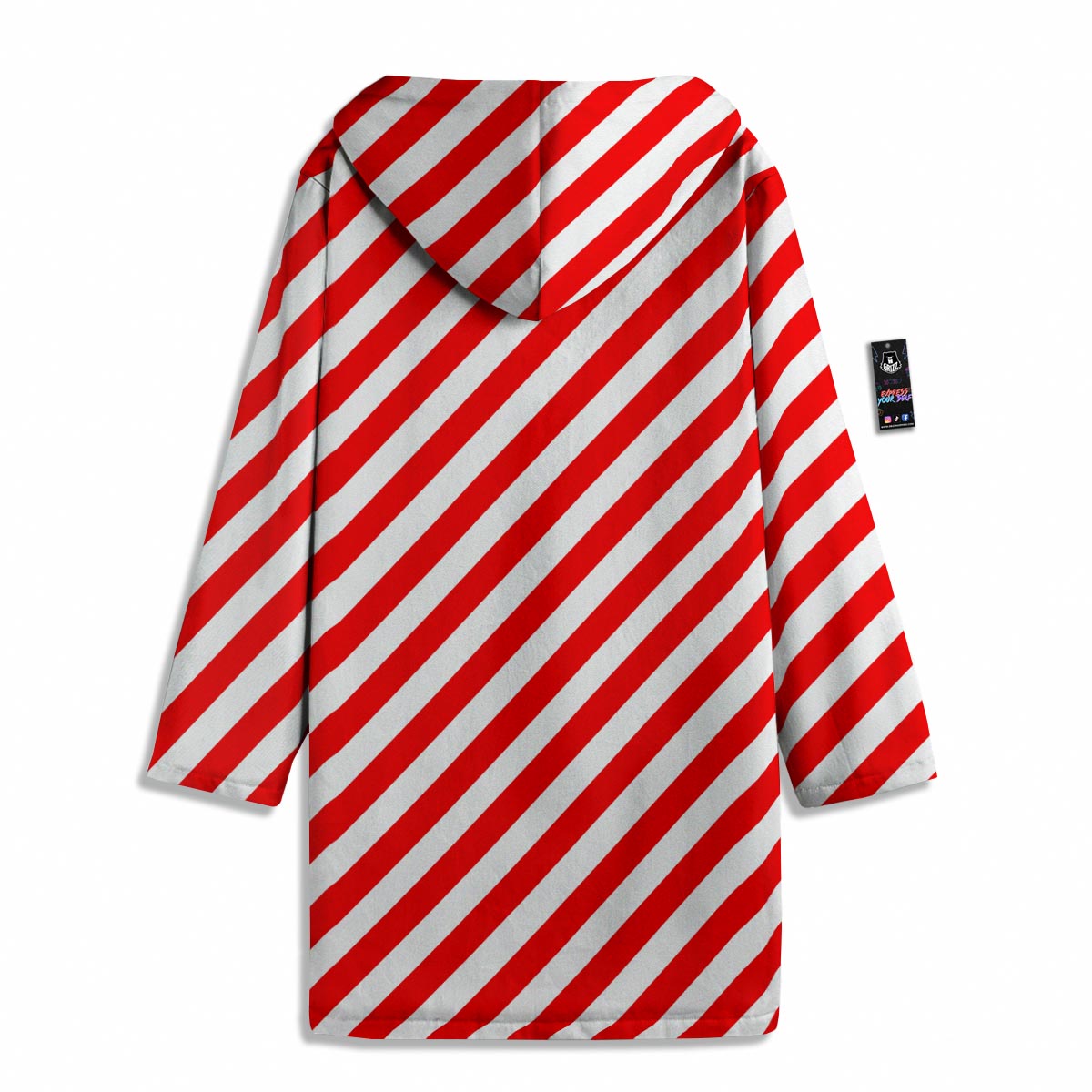 Candy Cane White And Red Print Pattern Men's Windbreaker Jacket-grizzshop