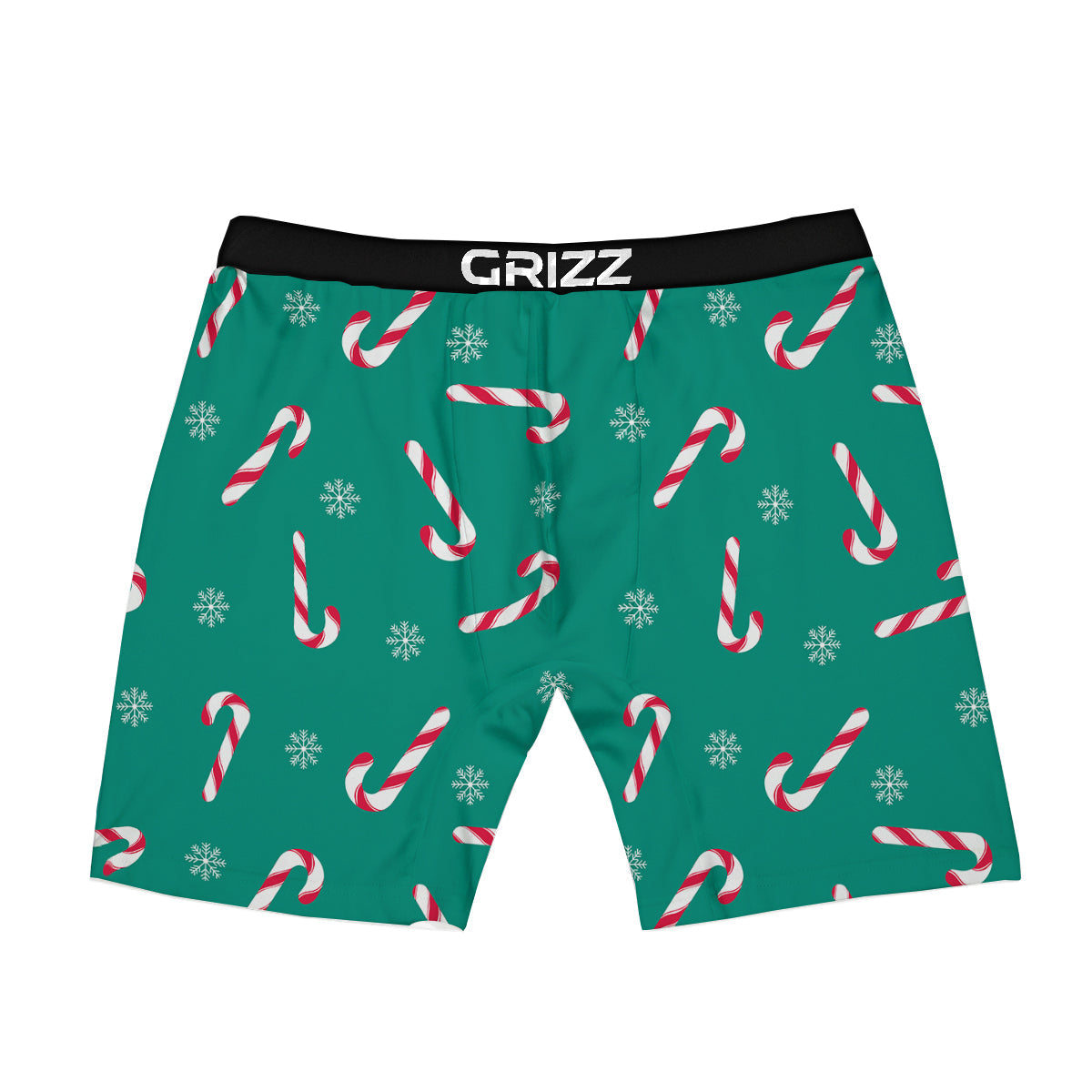 Candy Cane Xmas Print Pattern Boxer Briefs-grizzshop