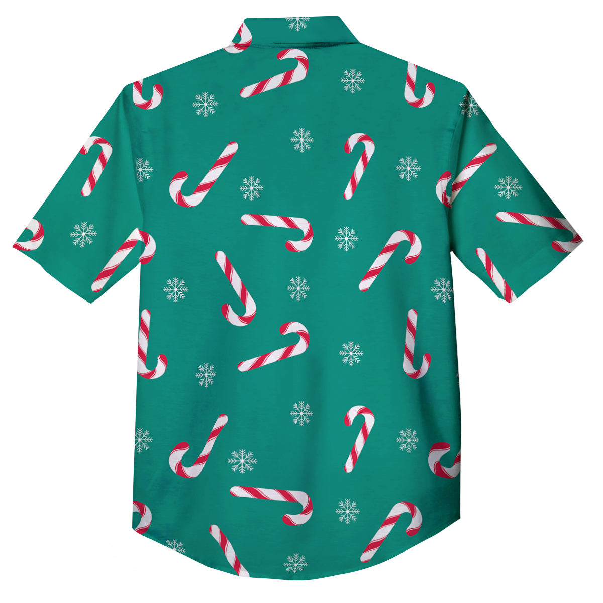 Candy Cane Xmas Print Pattern Button Up Shirt-grizzshop