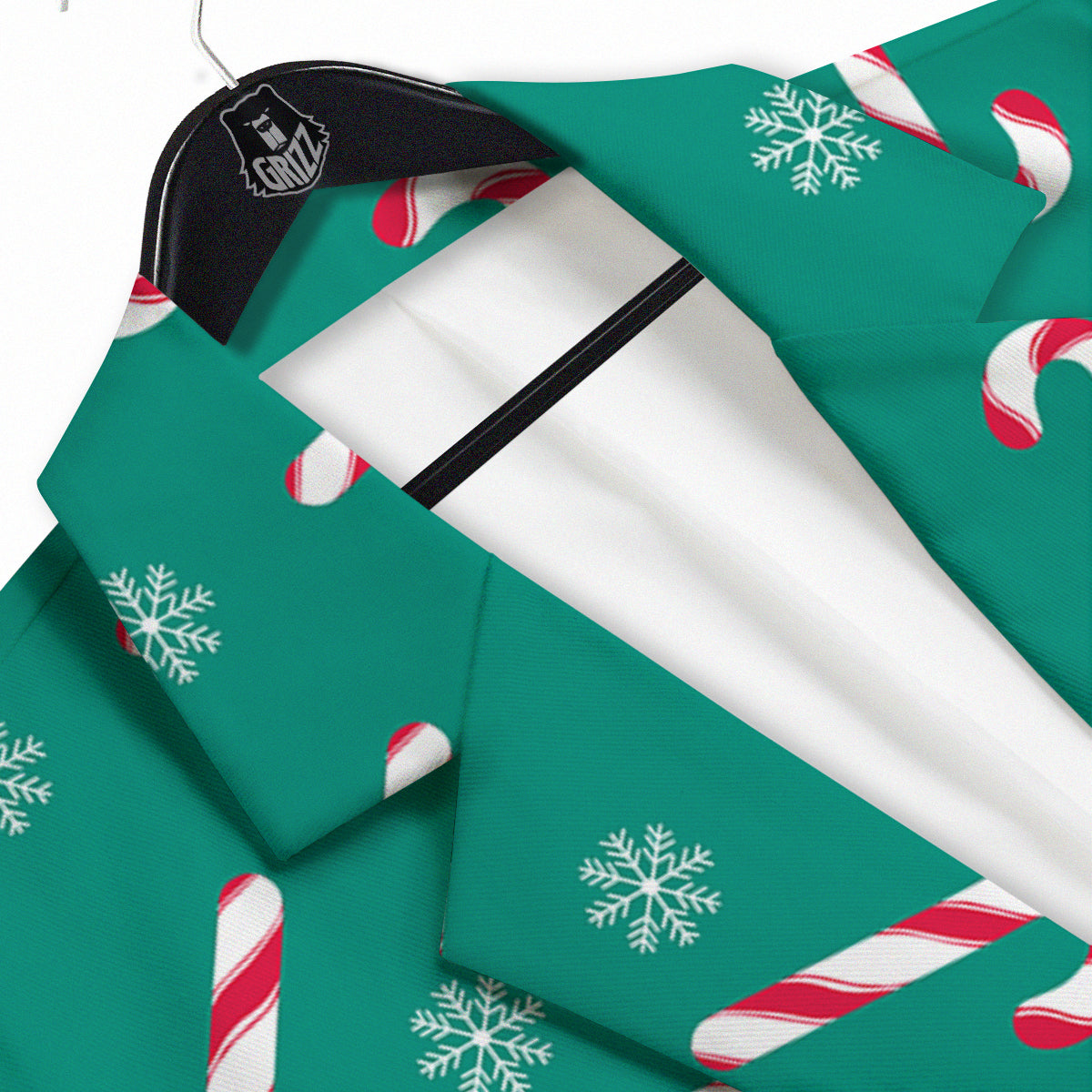 Candy Cane Xmas Print Pattern Men's Sport Coat-grizzshop