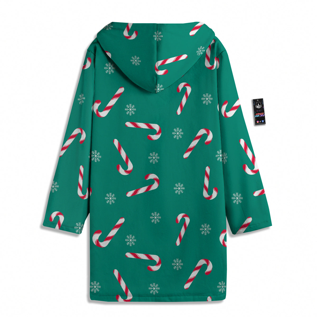 Candy Cane Xmas Print Pattern Men's Windbreaker Jacket-grizzshop