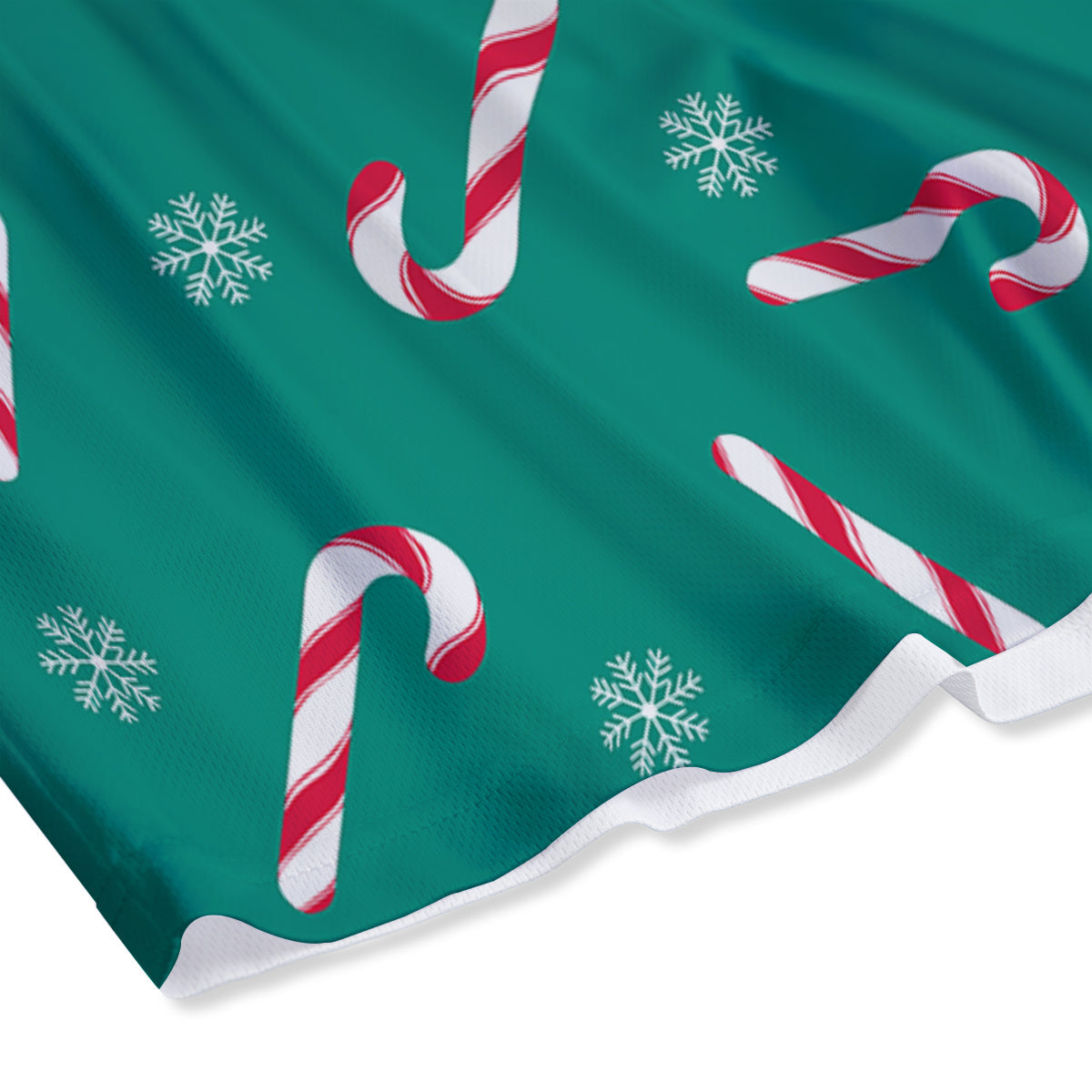 Candy Cane Xmas Print Pattern Mesh Shorts