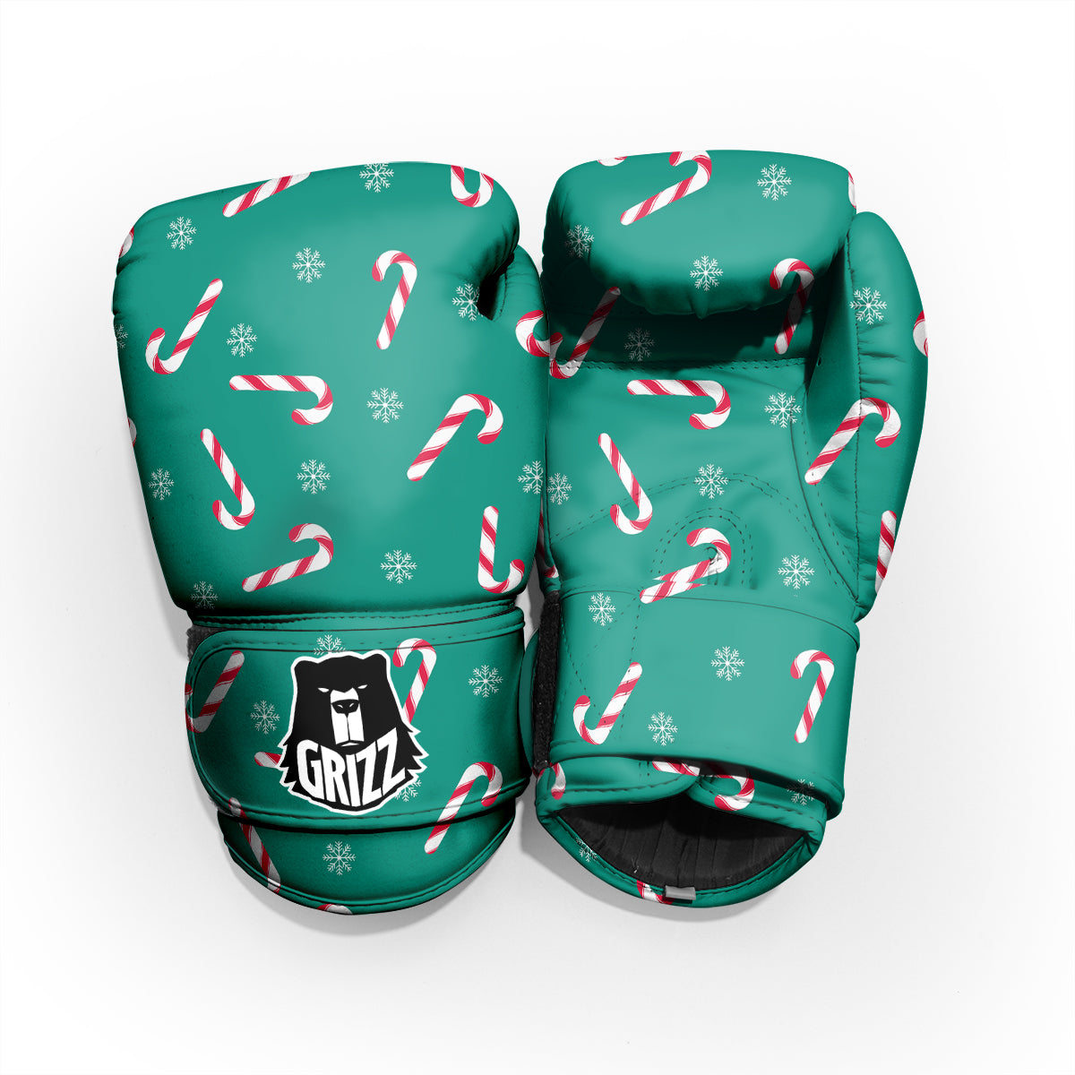 Candy Cane Xmas Print Pattern Pro Boxing Glove