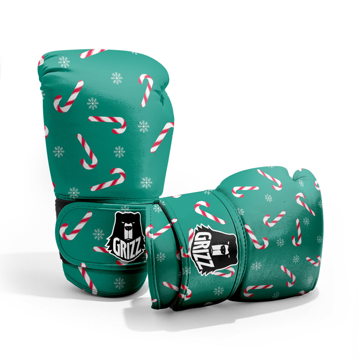 Candy Cane Xmas Print Pattern Pro Boxing Glove