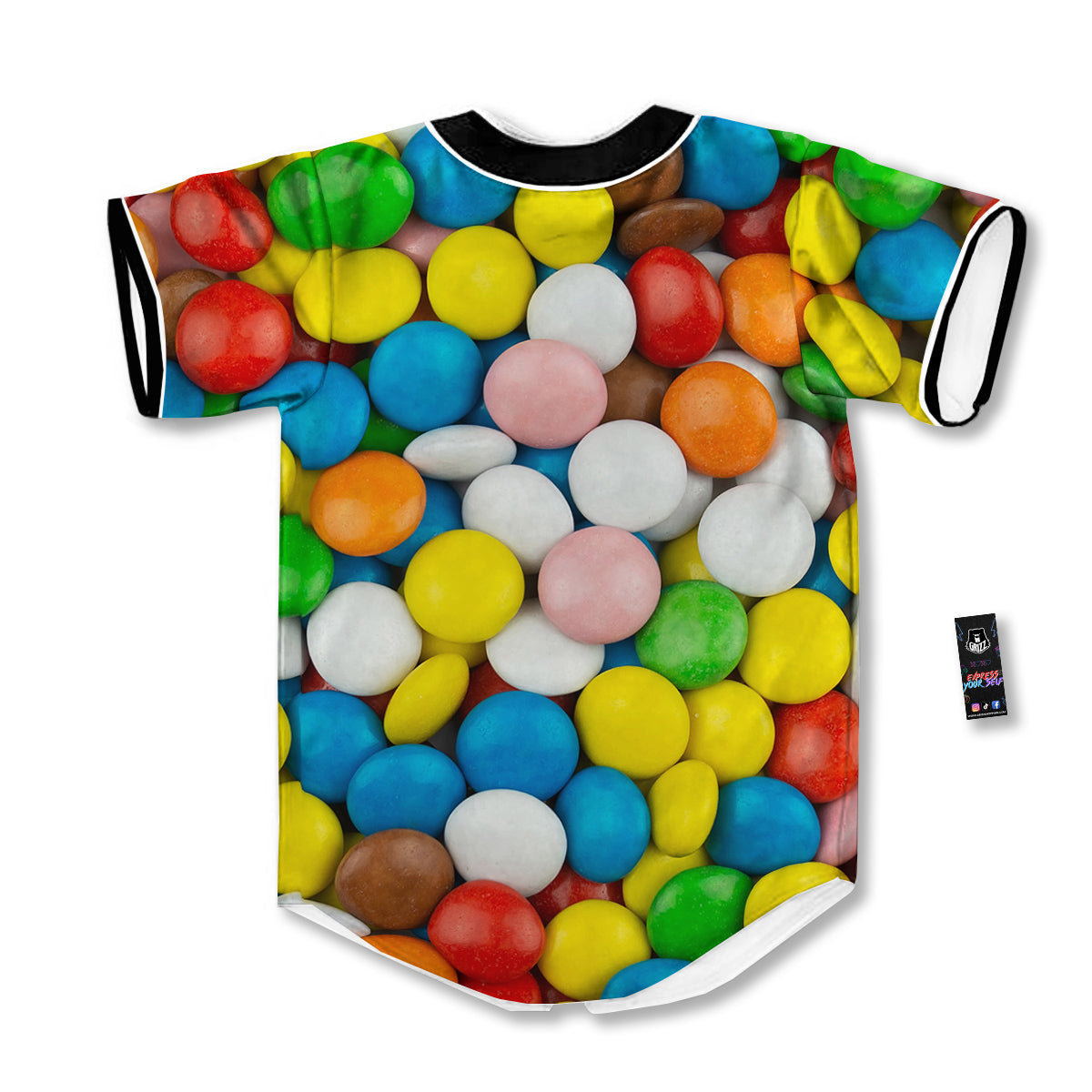 Candy Chocolate Colorful Print Baseball Jersey-grizzshop