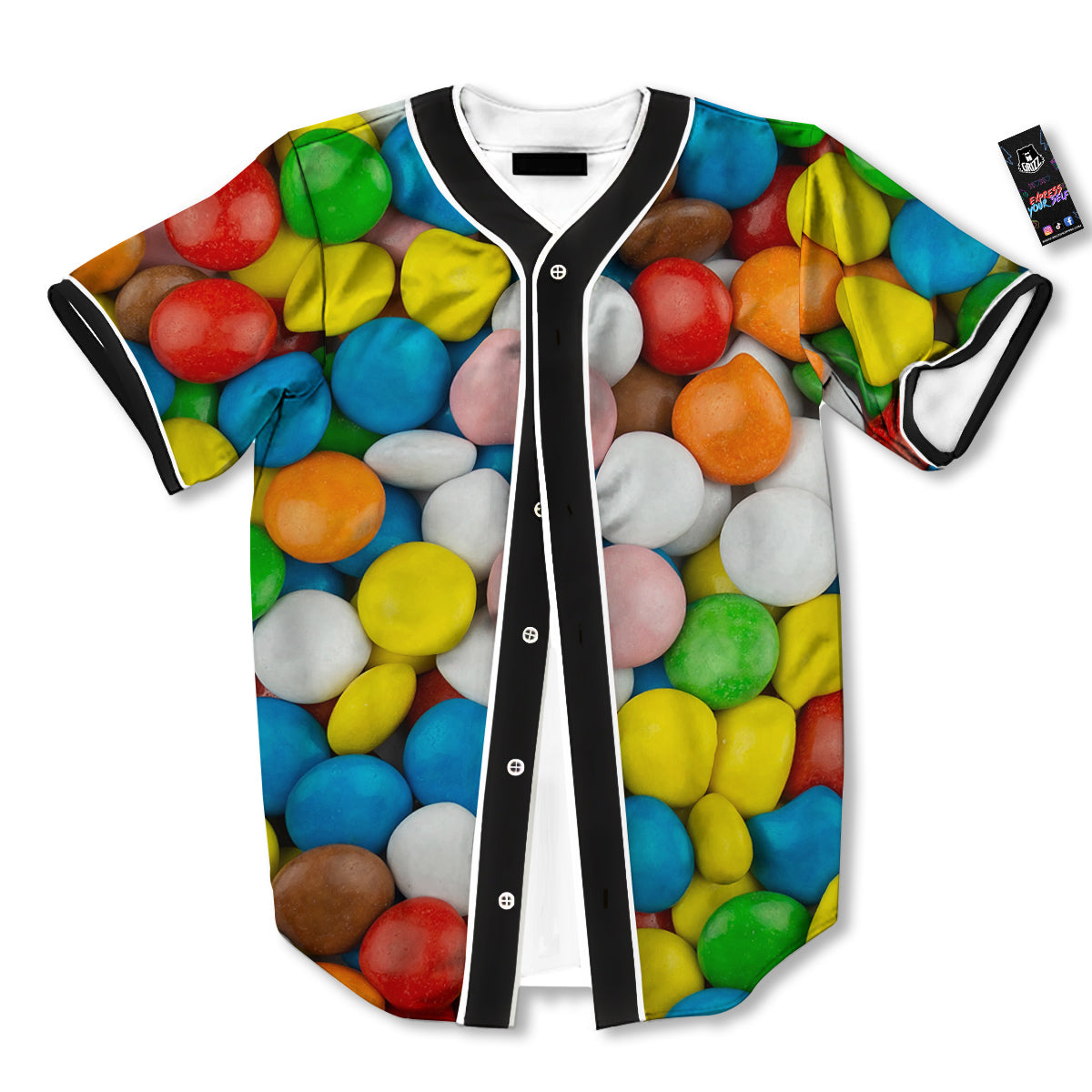 Candy Chocolate Colorful Print Baseball Jersey-grizzshop