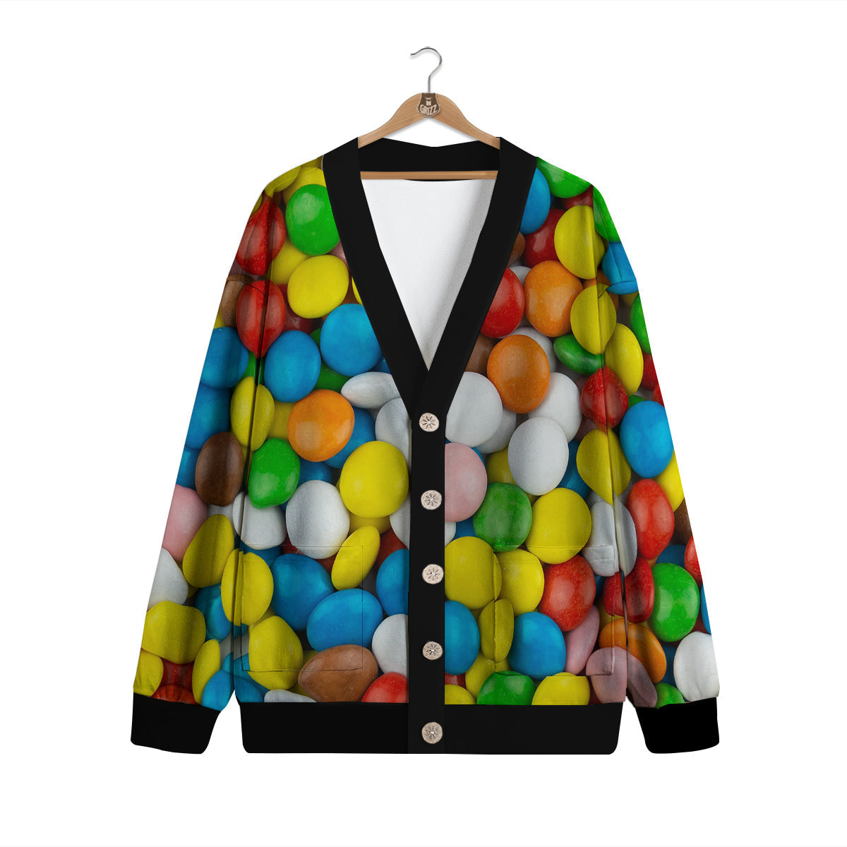 Candy Chocolate Colorful Print Cardigan-grizzshop