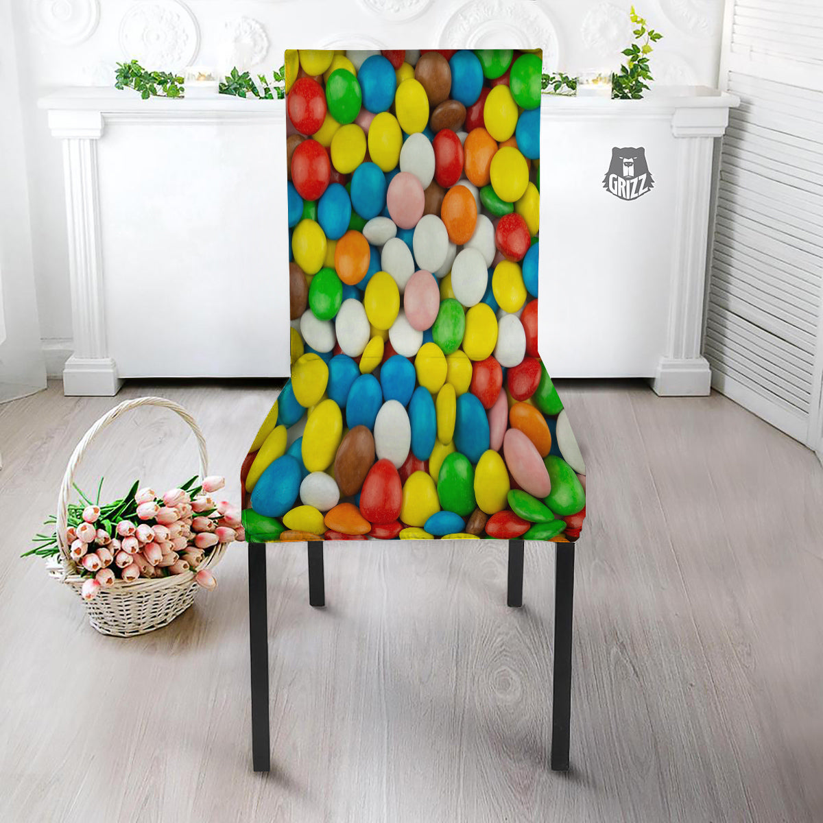 Candy Chocolate Colorful Print Dining Chair Slipcover-grizzshop