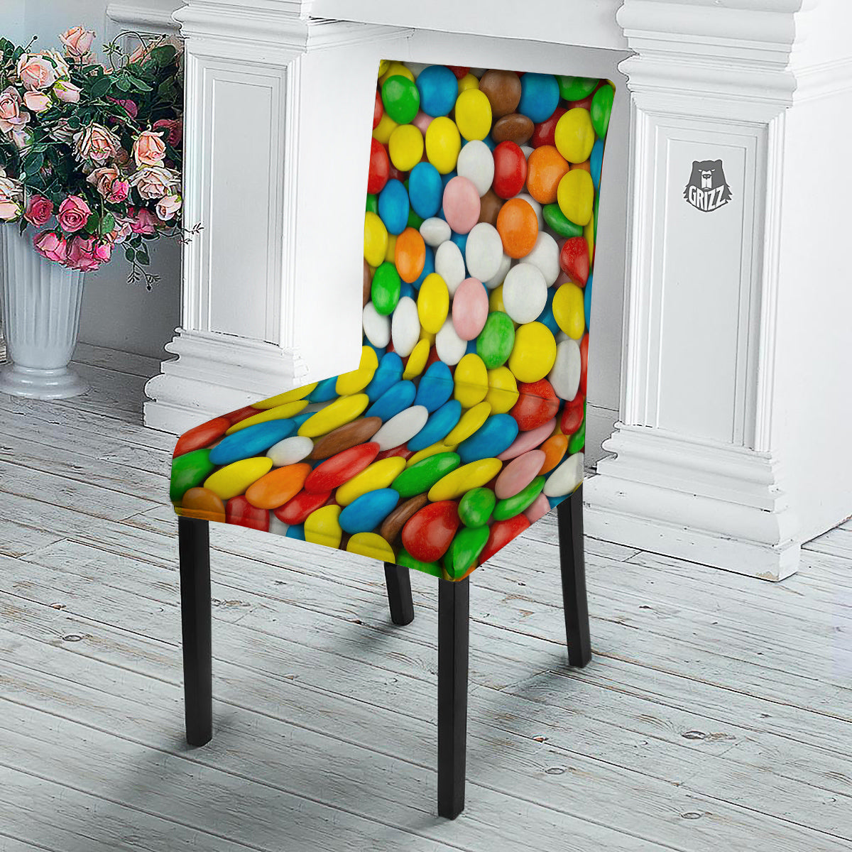Candy Chocolate Colorful Print Dining Chair Slipcover-grizzshop