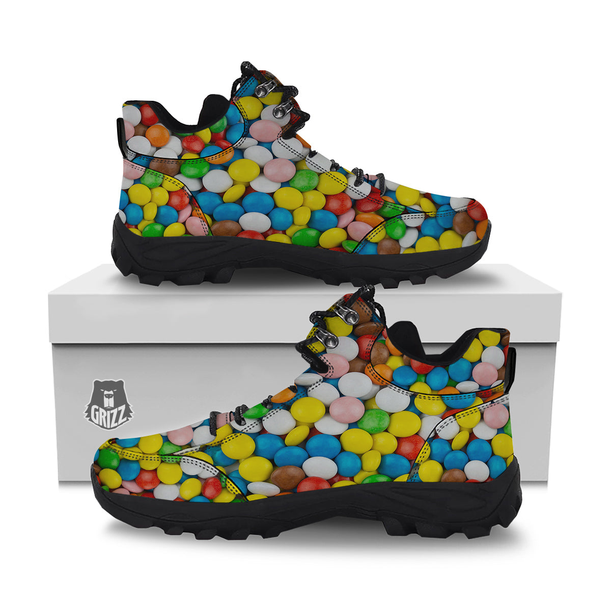 Candy Chocolate Colorful Print Hiking Shoes-grizzshop