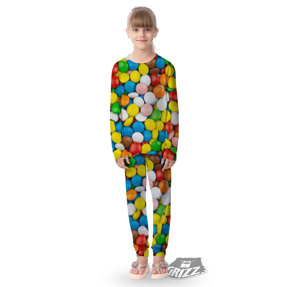 Candy Chocolate Colorful Print Kid's Pajamas-grizzshop