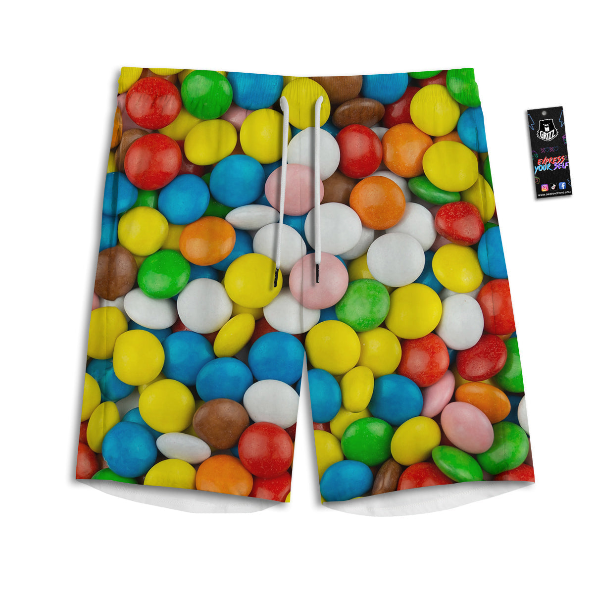 Candy Chocolate Colorful Print Men's Athletic Shorts