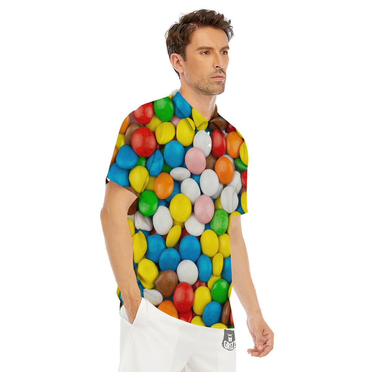 Candy Chocolate Colorful Print Men's Golf Shirts-grizzshop