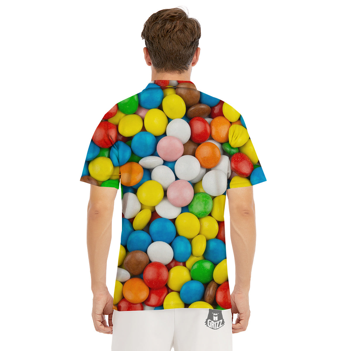 Candy Chocolate Colorful Print Men's Golf Shirts-grizzshop