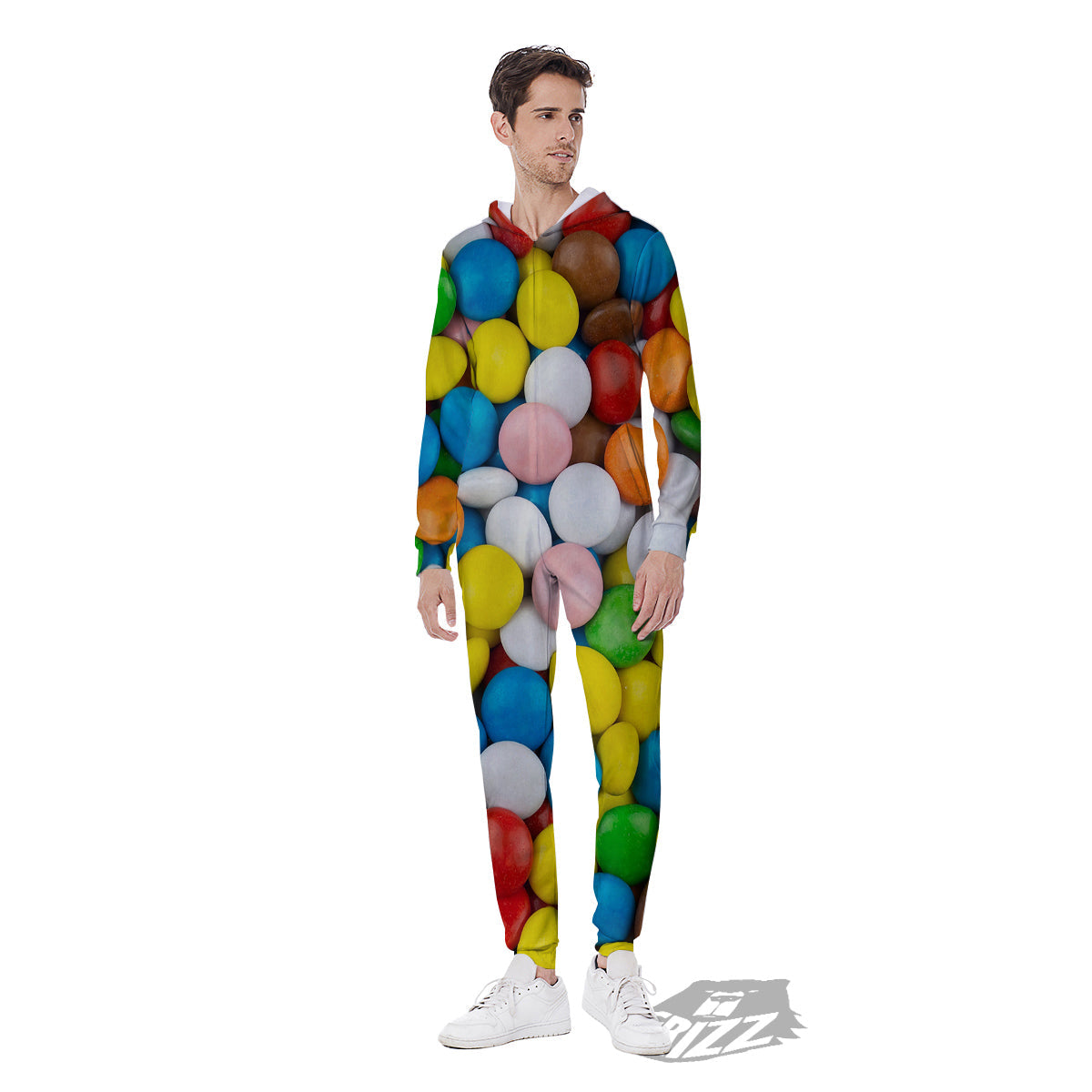 Candy Chocolate Colorful Print Men's Jumpsuit-grizzshop