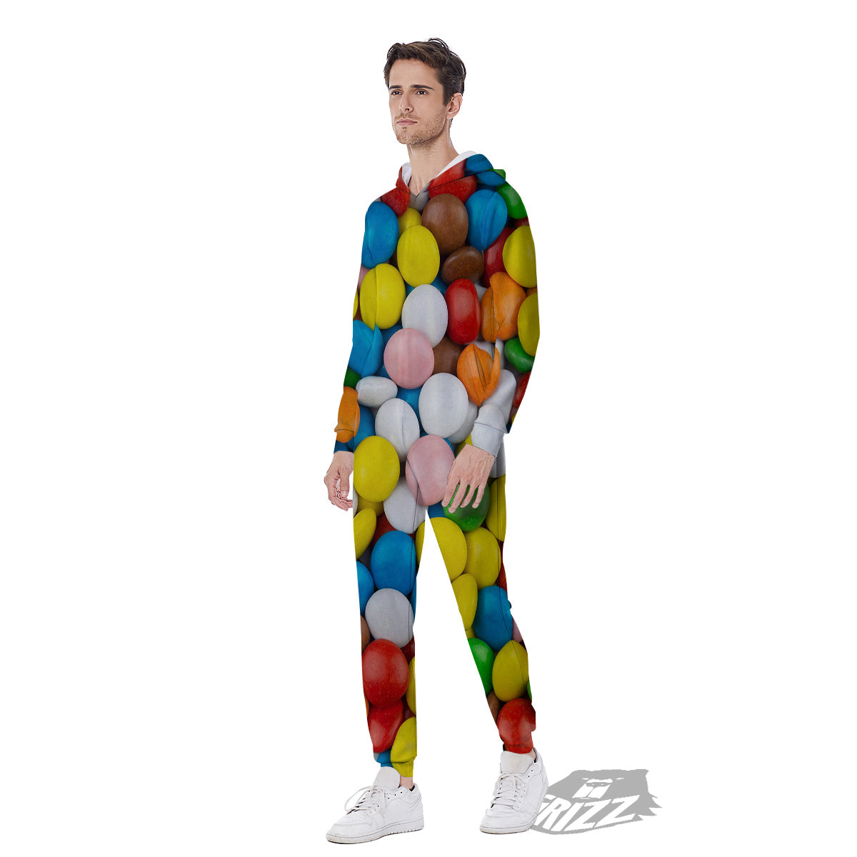 Candy Chocolate Colorful Print Men's Jumpsuit-grizzshop