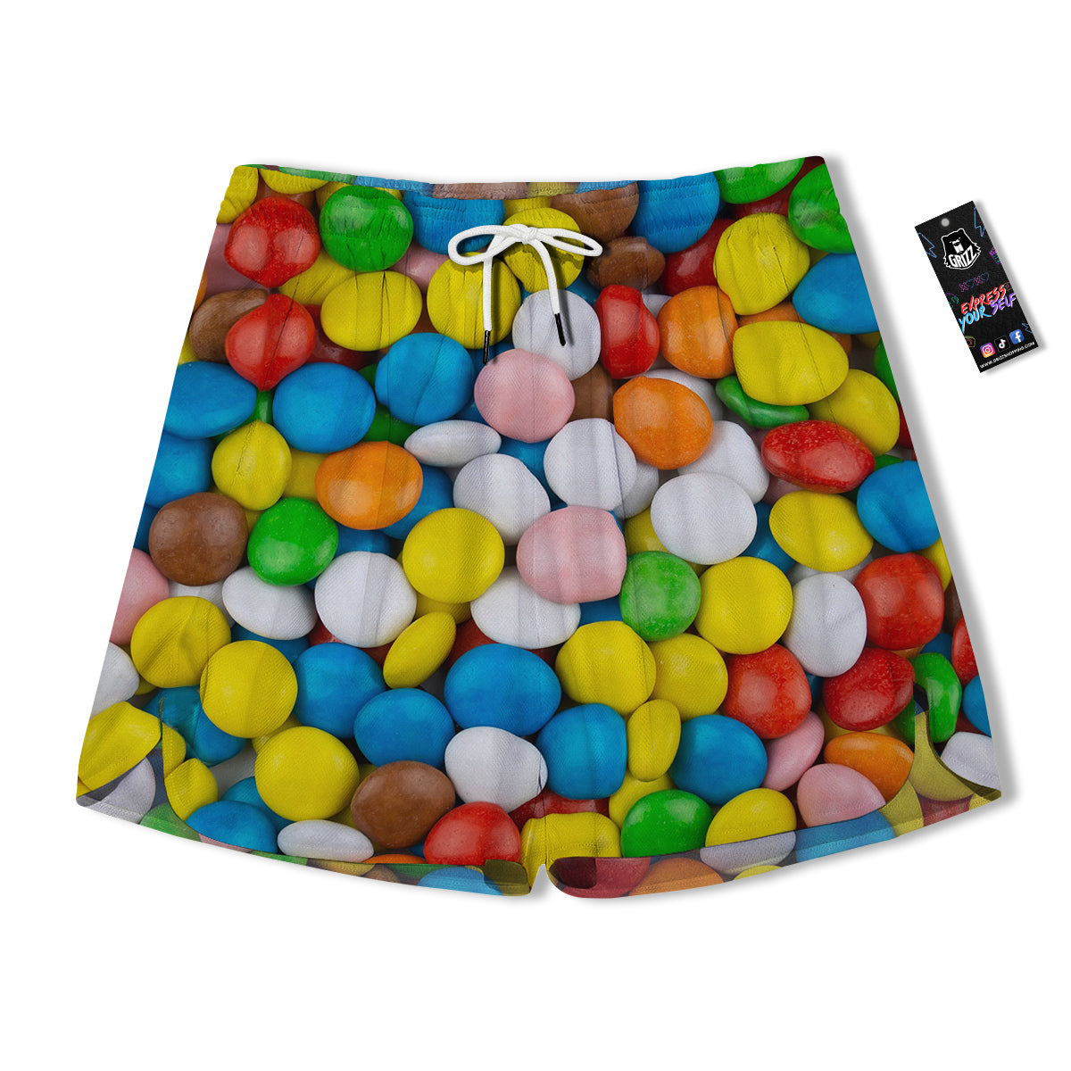 Candy Chocolate Colorful Print Men's Running Shorts-grizzshop