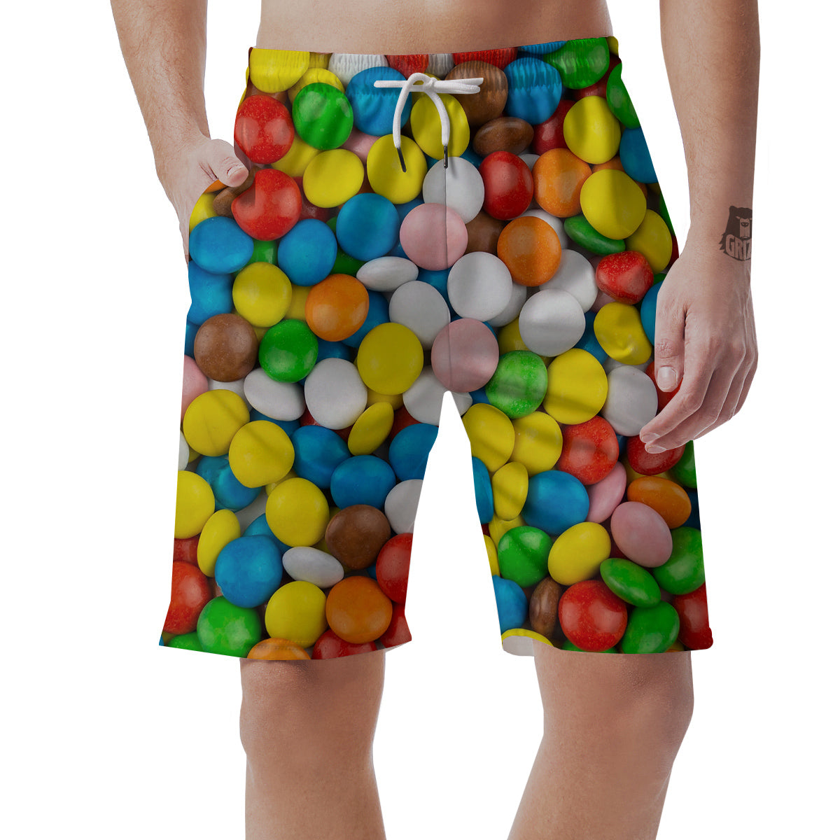 Candy Chocolate Colorful Print Men's Shorts-grizzshop