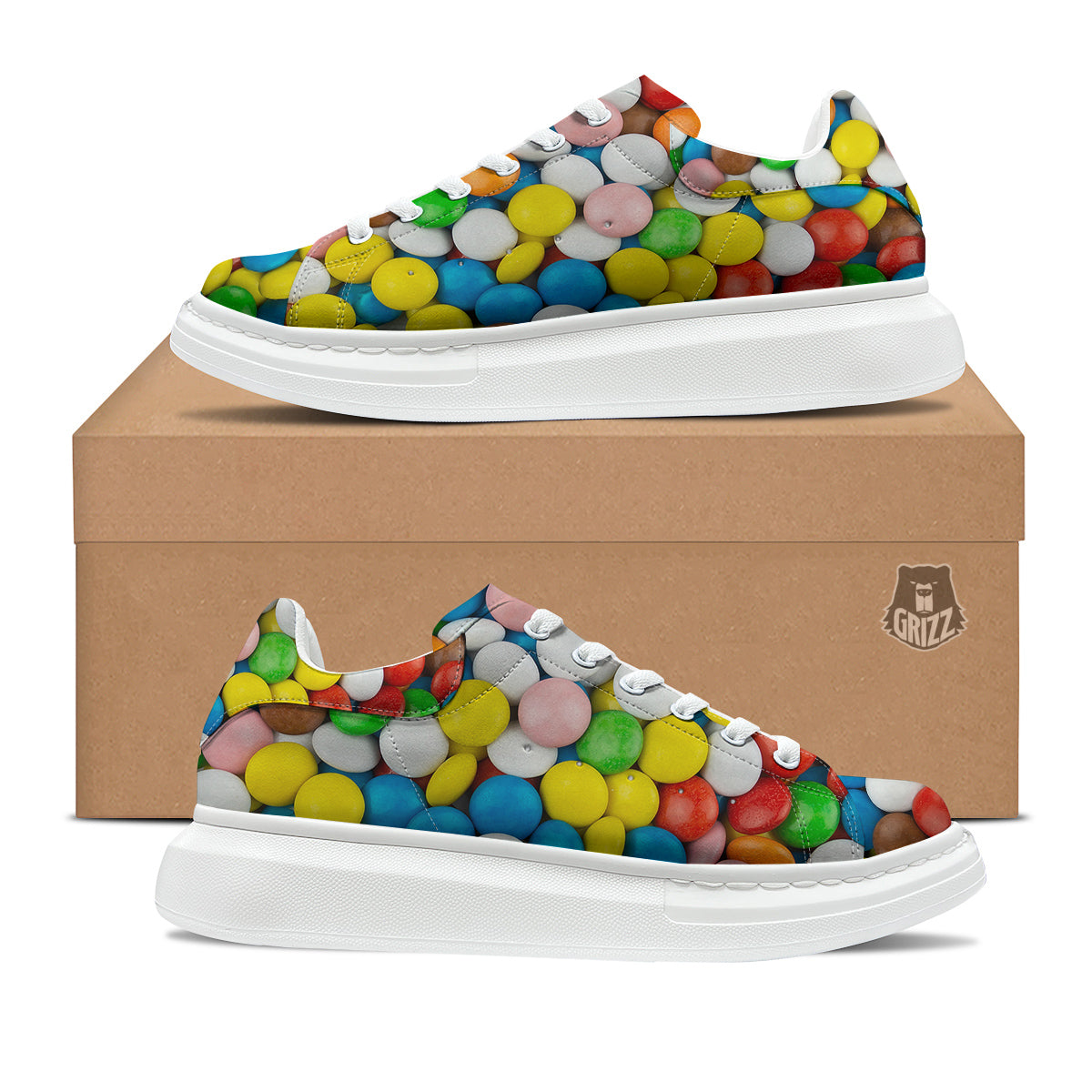 Candy Chocolate Colorful Print Platform Shoes-grizzshop