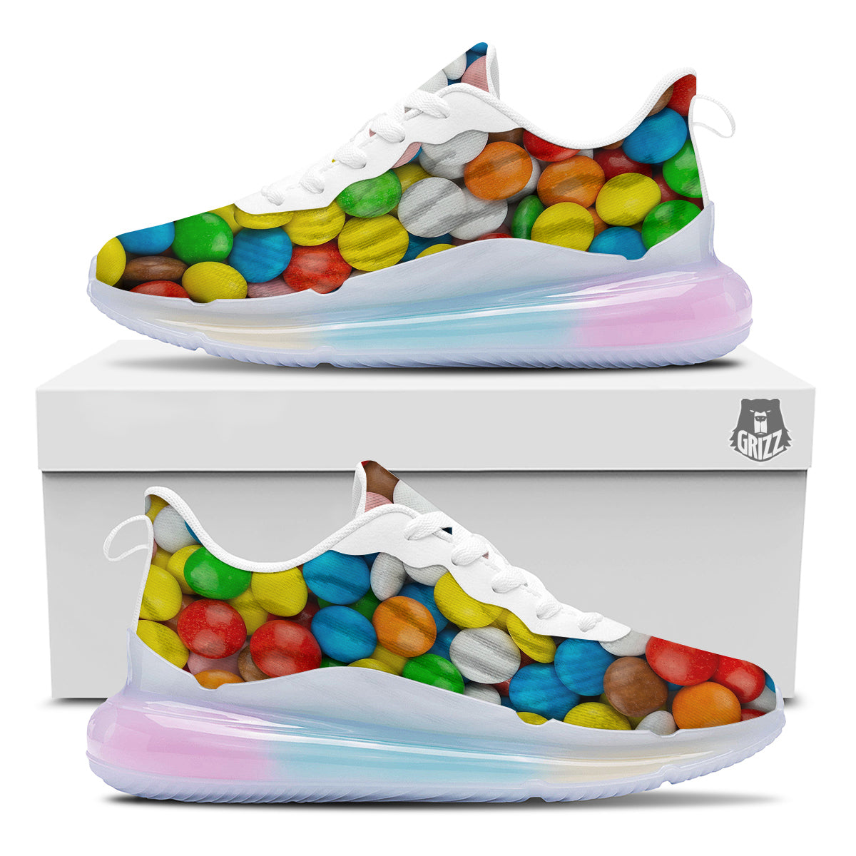 Candy Chocolate Colorful Print Running Sneakers-grizzshop