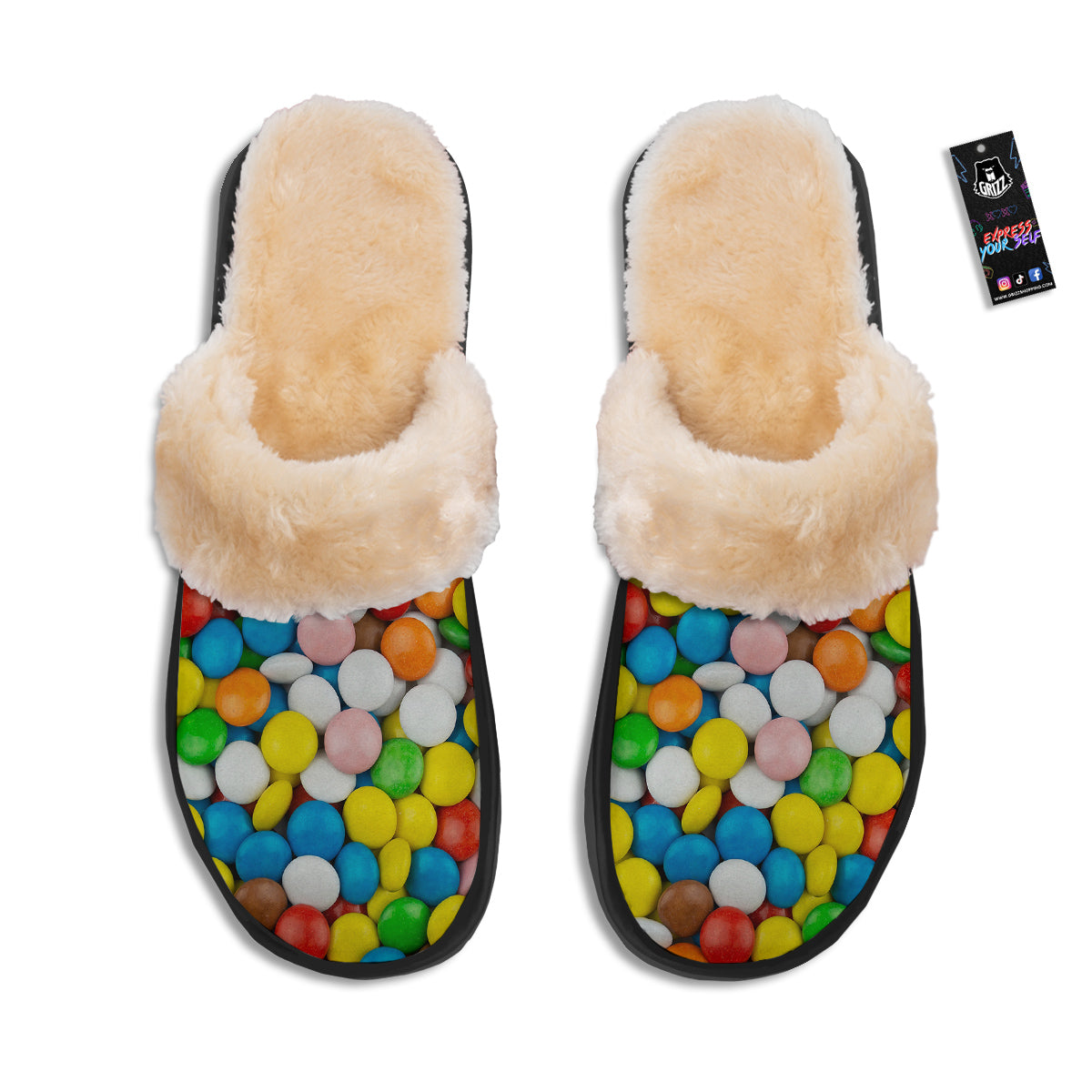 Candy Chocolate Colorful Print Slippers-grizzshop