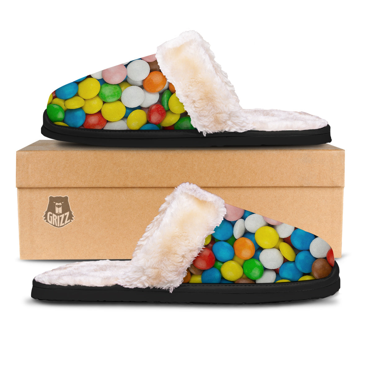 Candy Chocolate Colorful Print Slippers-grizzshop