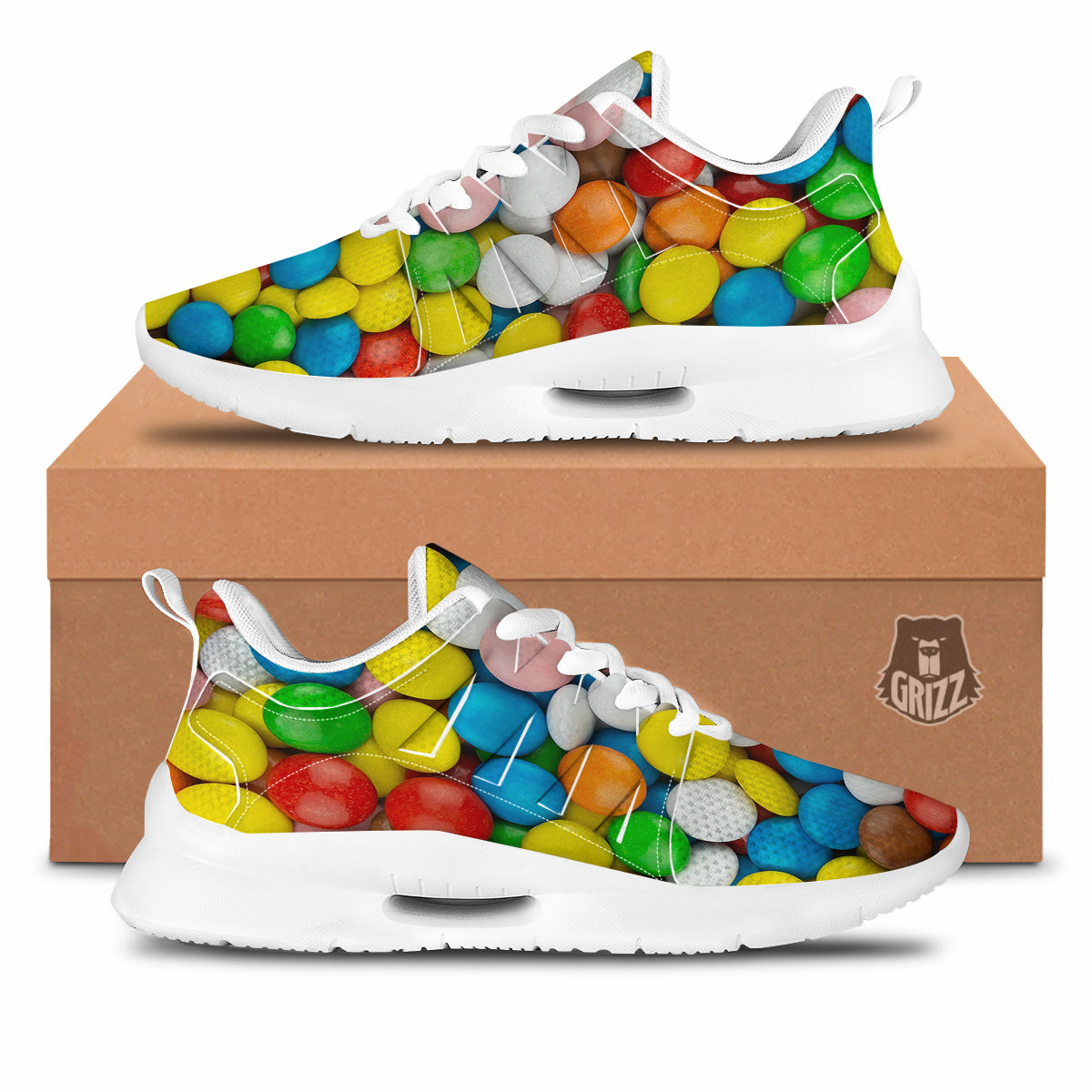 Candy Chocolate Colorful Print Tennis Shoes-grizzshop