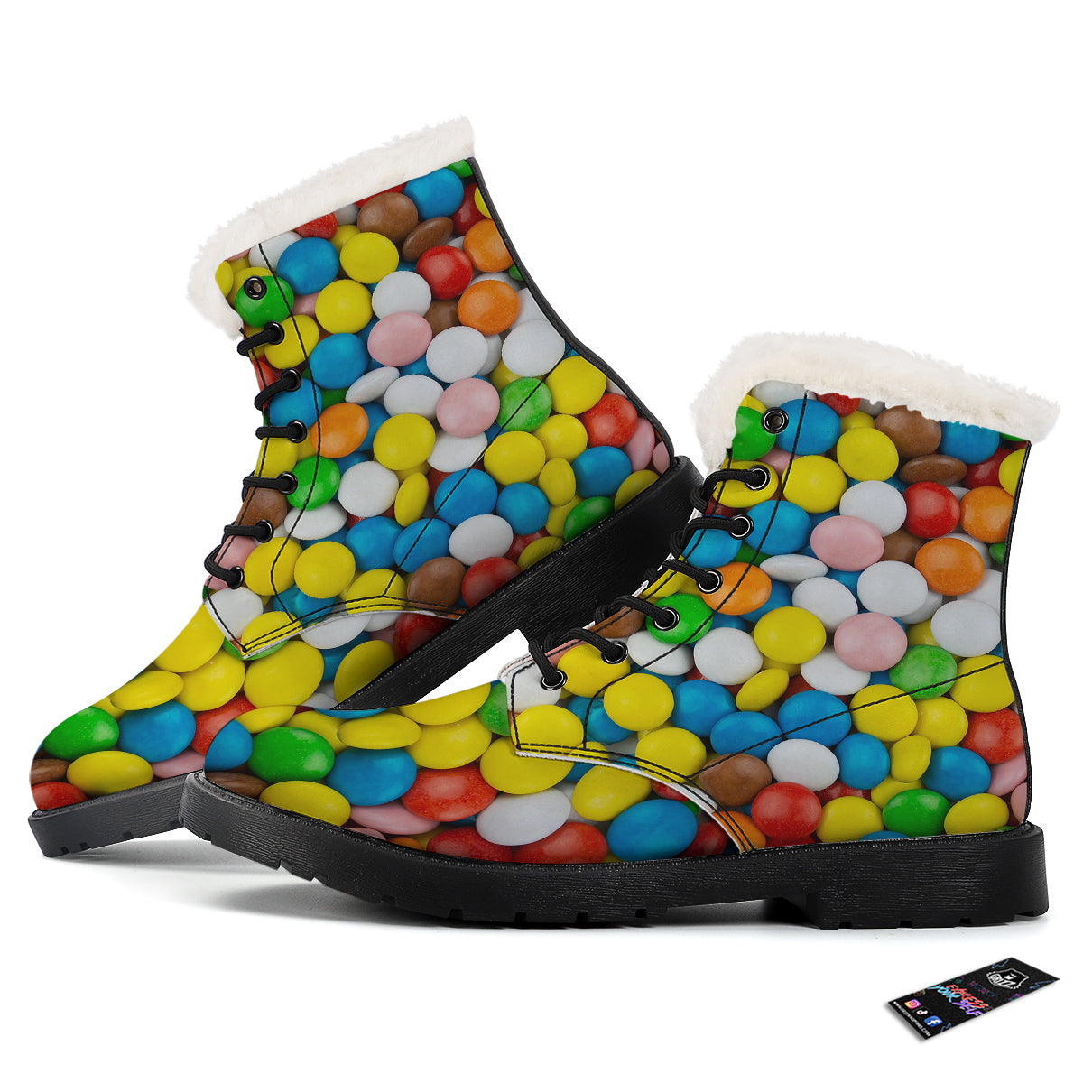 Candy Chocolate Colorful Print Winter Boots-grizzshop