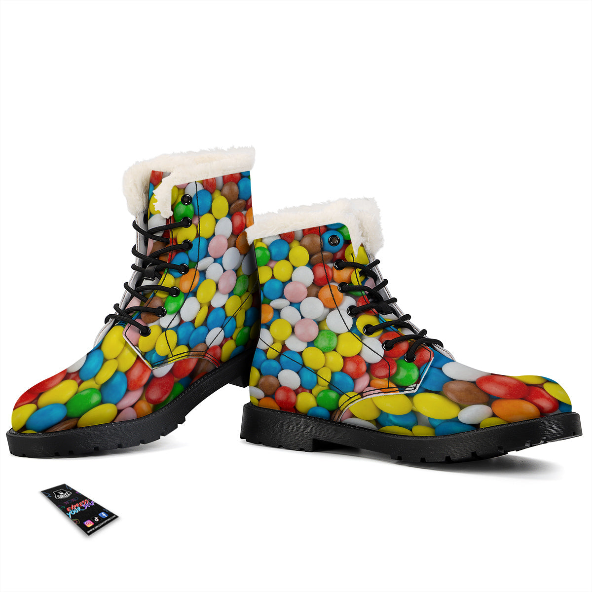 Candy Chocolate Colorful Print Winter Boots-grizzshop
