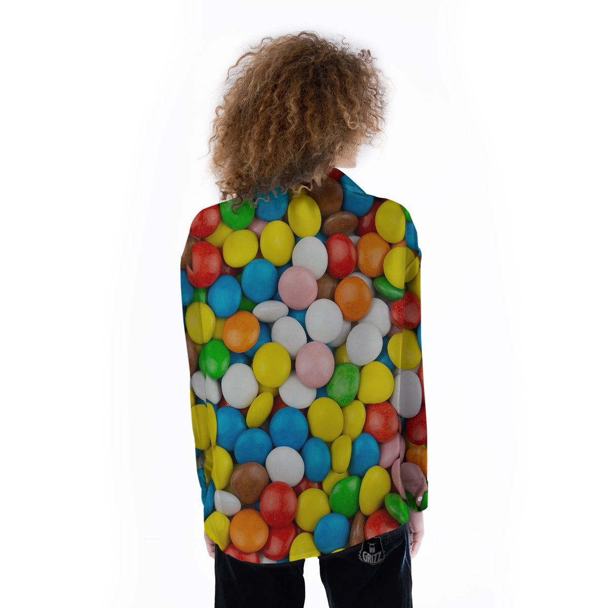 Candy Chocolate Colorful Print Women's Long Sleeve Shirts-grizzshop