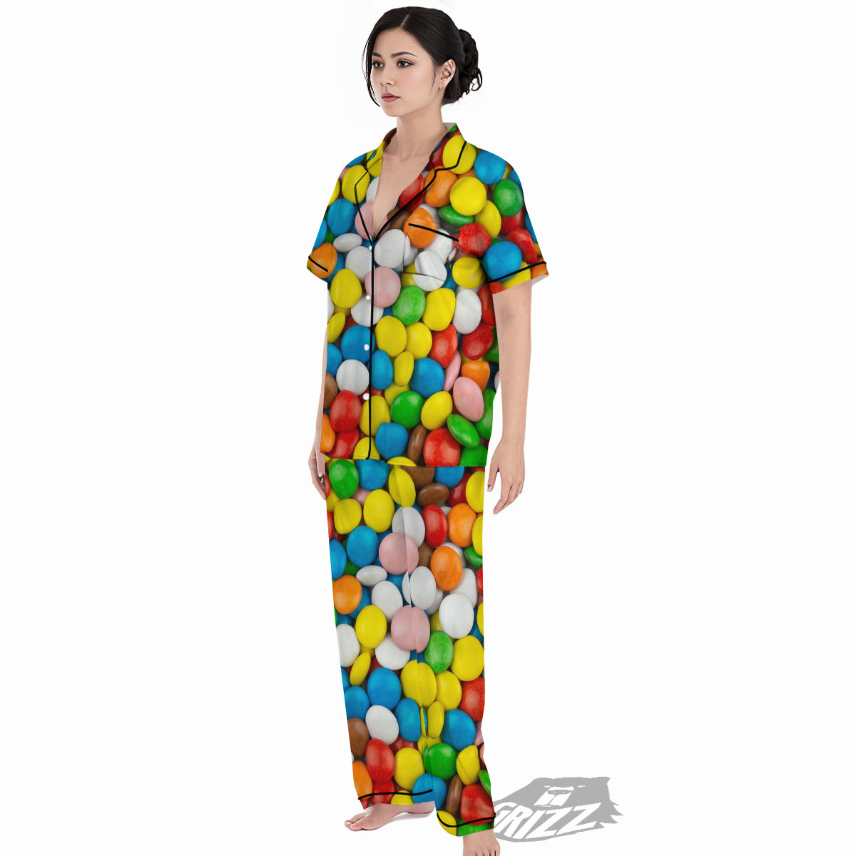 Candy Chocolate Colorful Print Women's Pajamas Set-grizzshop