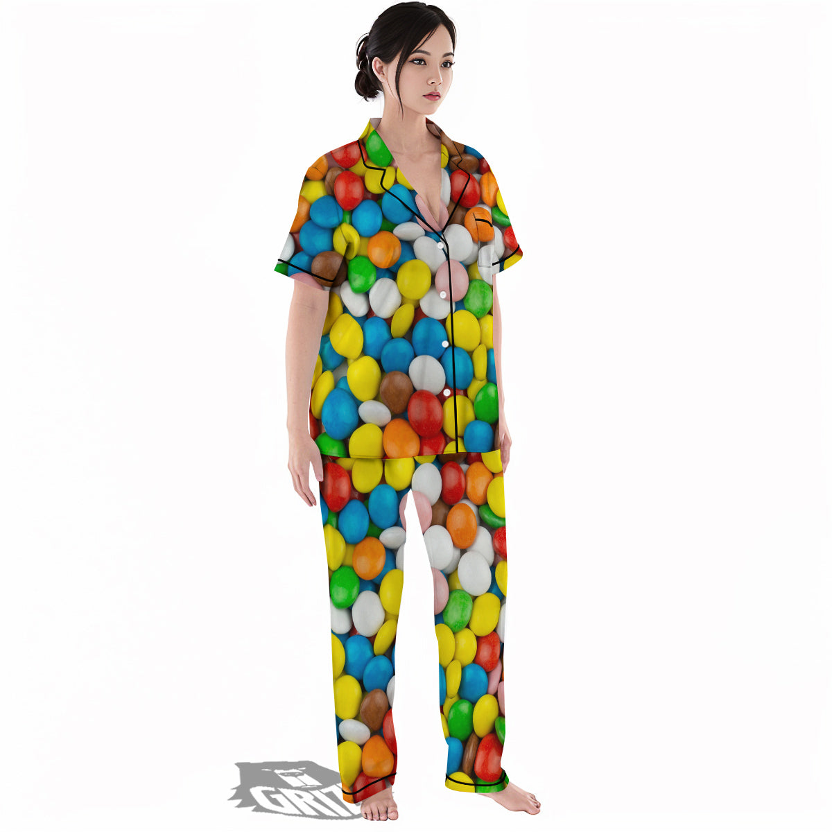 Candy Chocolate Colorful Print Women's Pajamas Set-grizzshop