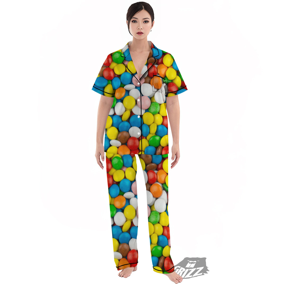 Candy Chocolate Colorful Print Women's Pajamas Set-grizzshop