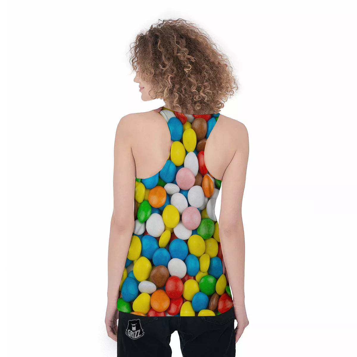 Candy Chocolate Colorful Print Women's Racerback Tank Top-grizzshop