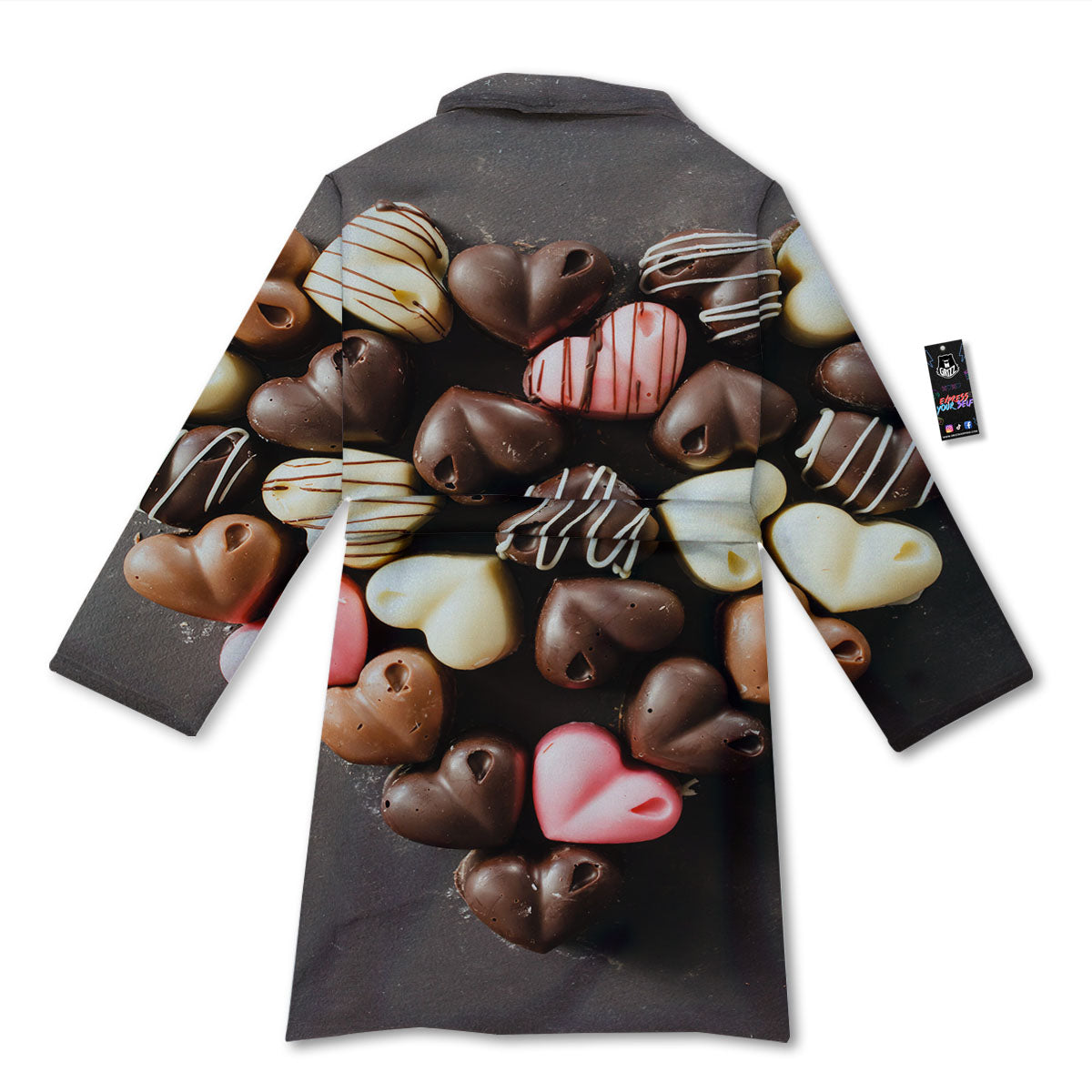 Candy Chocolate Heart Print Bathrobe-grizzshop