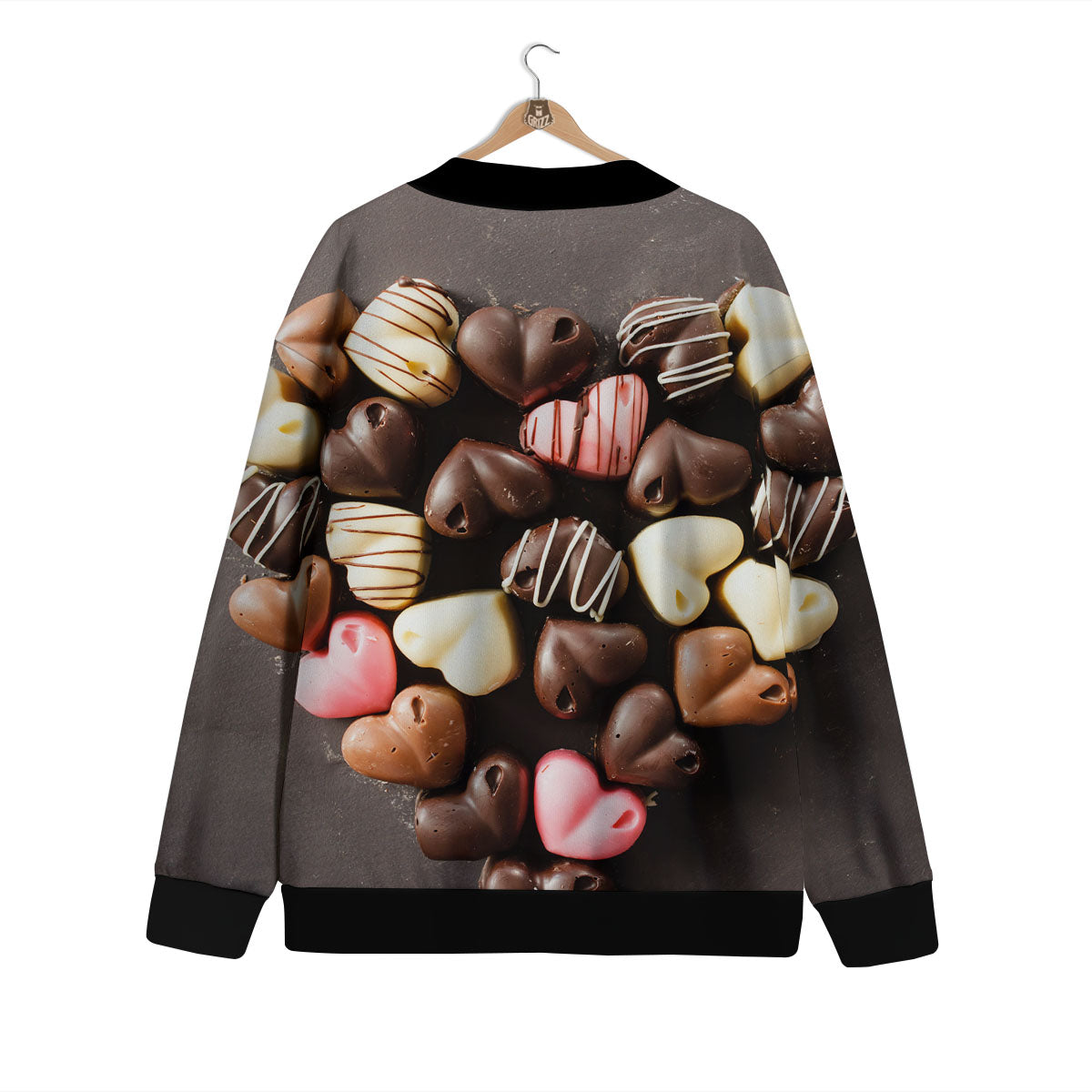 Candy Chocolate Heart Print Cardigan-grizzshop