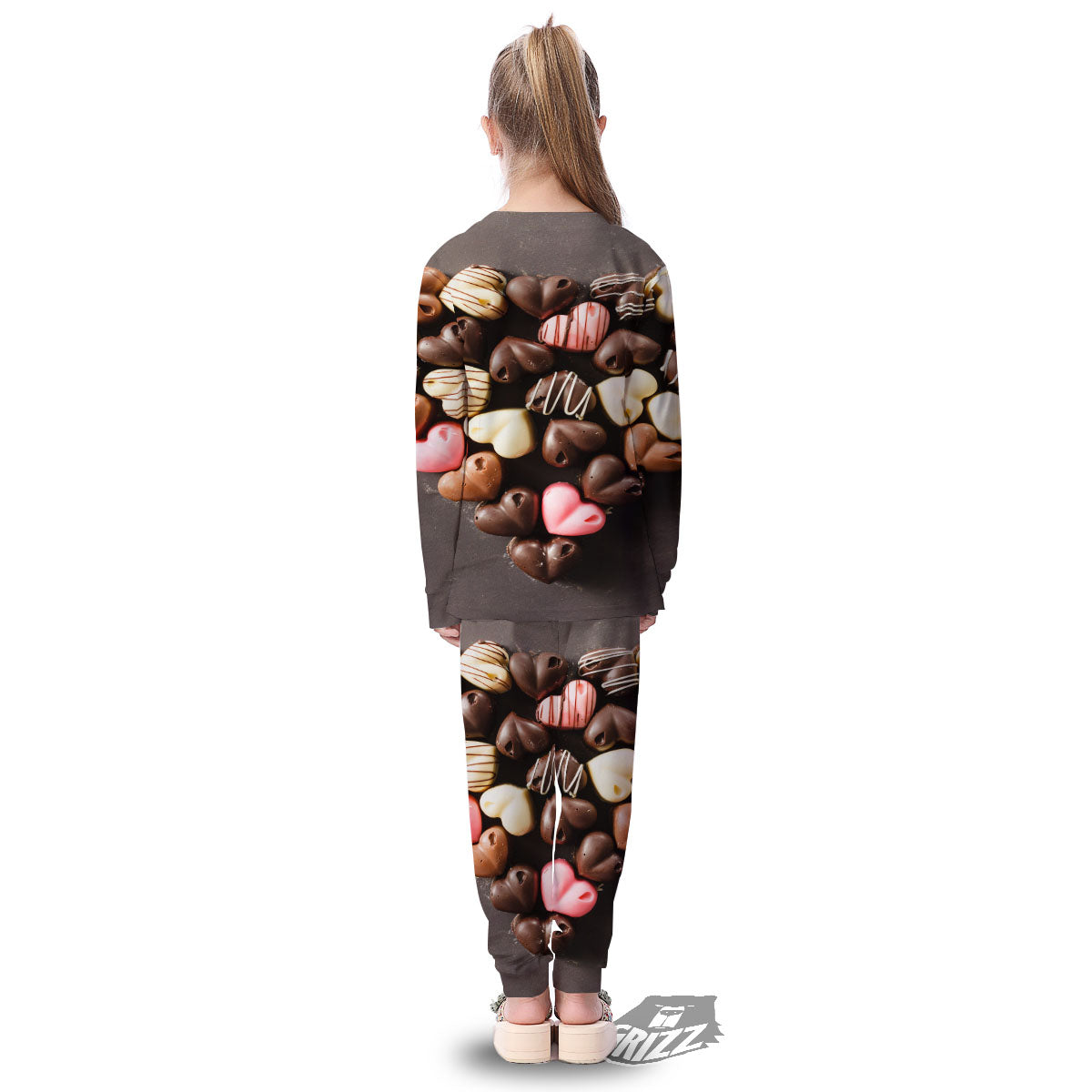 Candy Chocolate Heart Print Kid's Pajamas-grizzshop