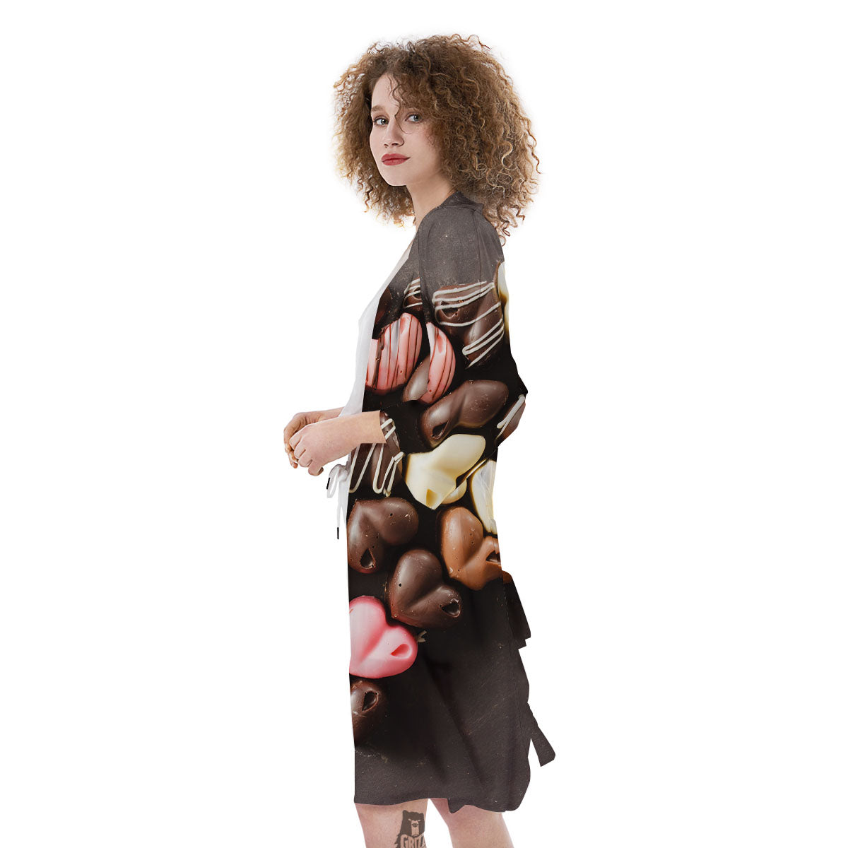 Candy Chocolate Heart Print Kimono-grizzshop