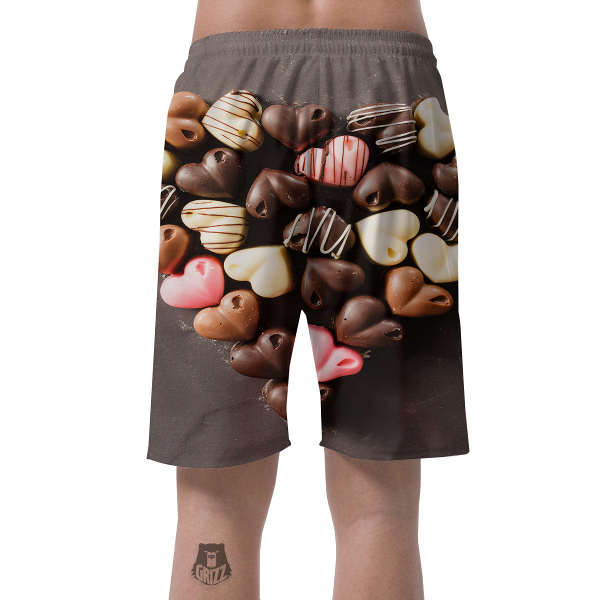 Candy Chocolate Heart Print Men's Shorts-grizzshop
