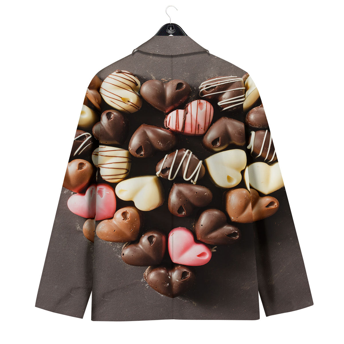 Candy Chocolate Heart Print Men's Sport Coat-grizzshop