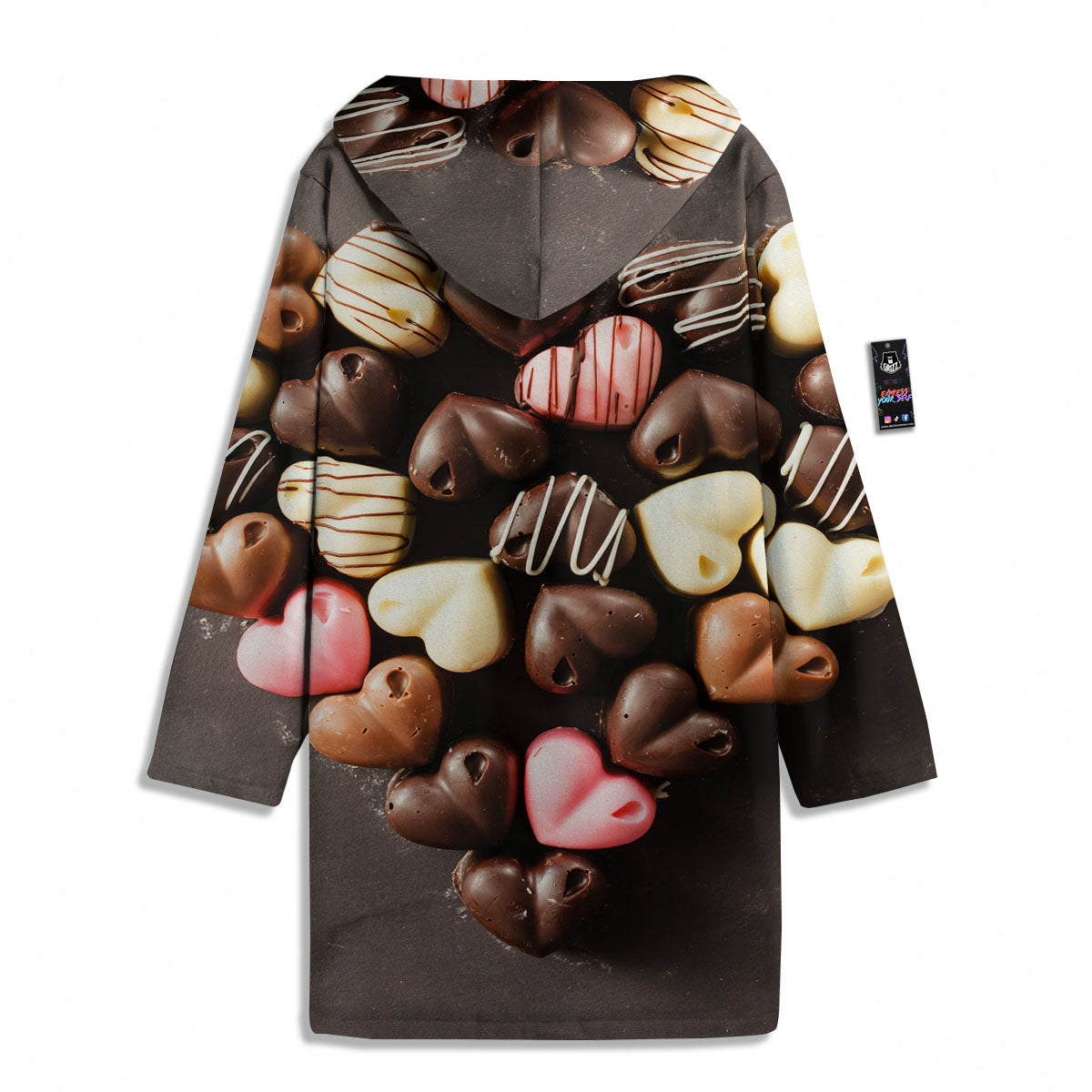 Candy Chocolate Heart Print Men's Windbreaker Jacket-grizzshop