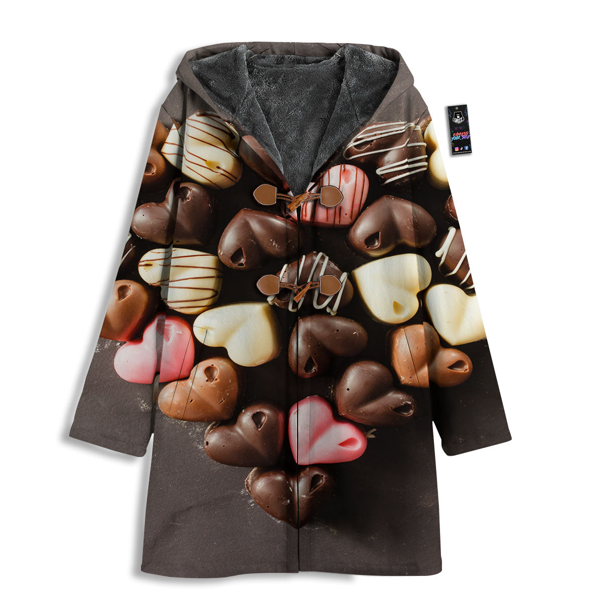 Candy Chocolate Heart Print Men's Windbreaker Jacket-grizzshop