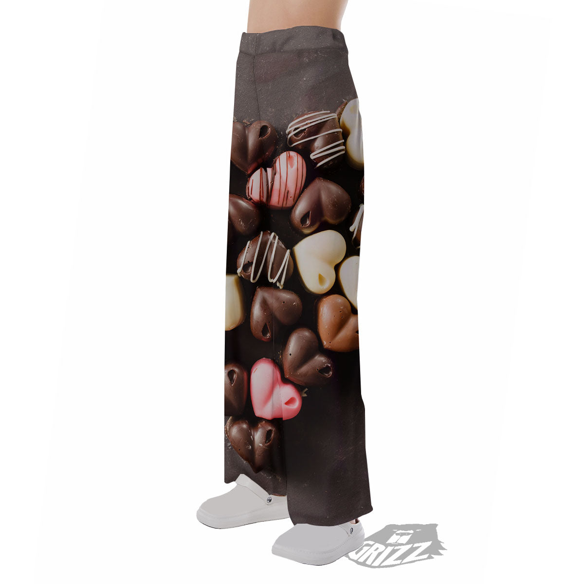 Candy Chocolate Heart Print Pajama Pants-grizzshop