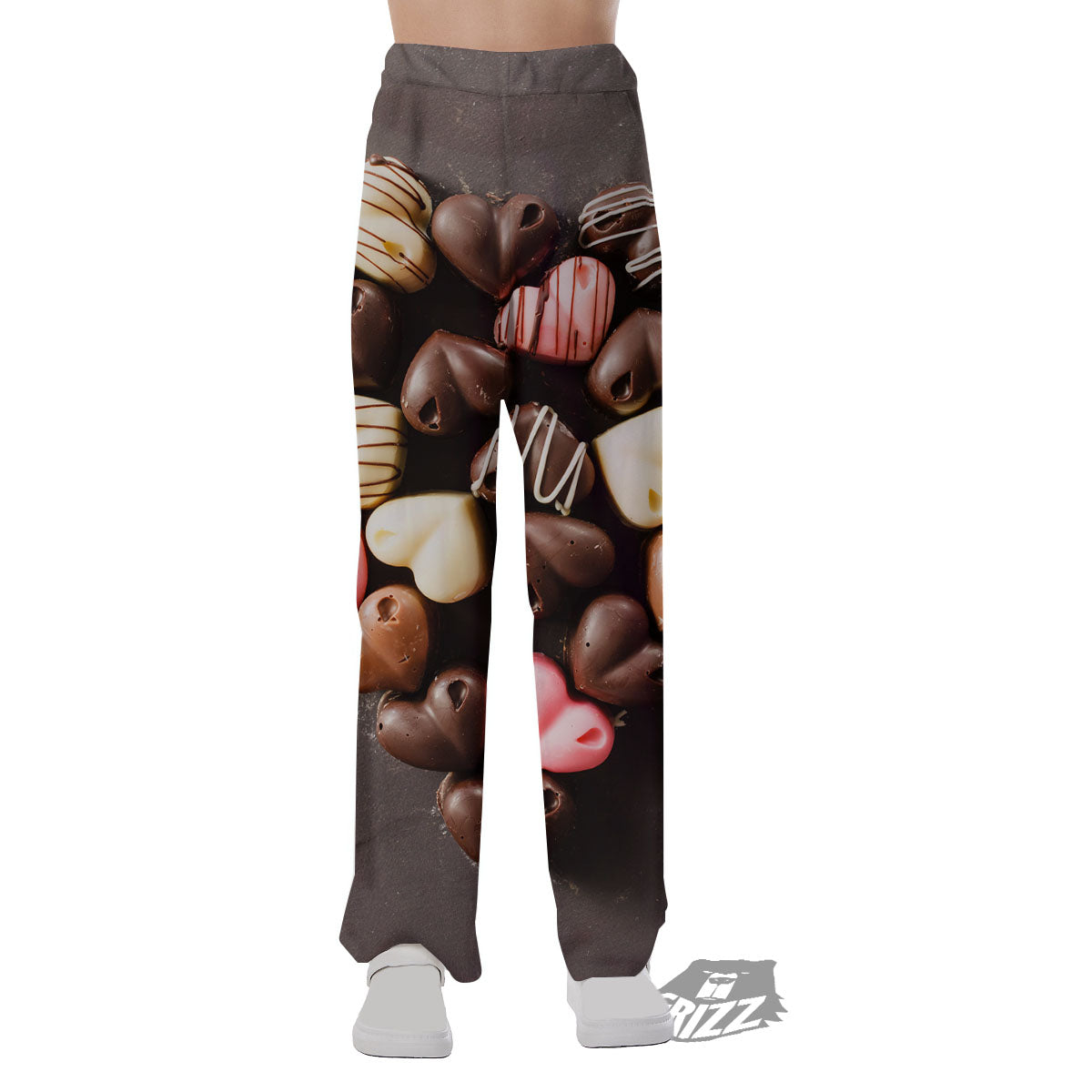 Candy Chocolate Heart Print Pajama Pants-grizzshop
