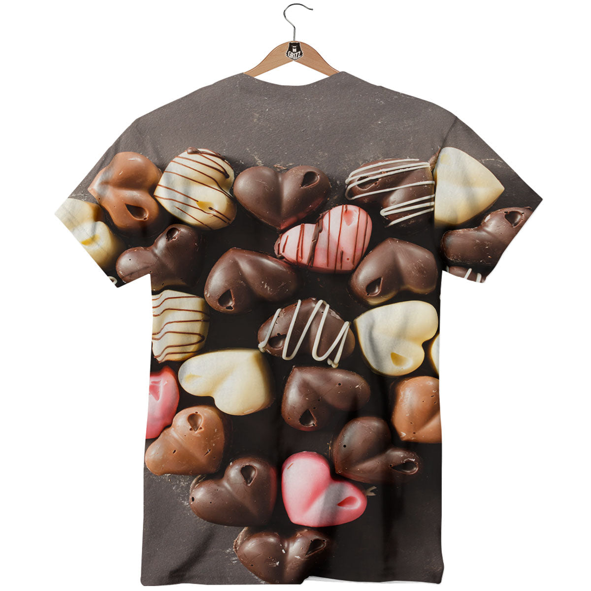 Candy Chocolate Heart Print T-Shirt-grizzshop