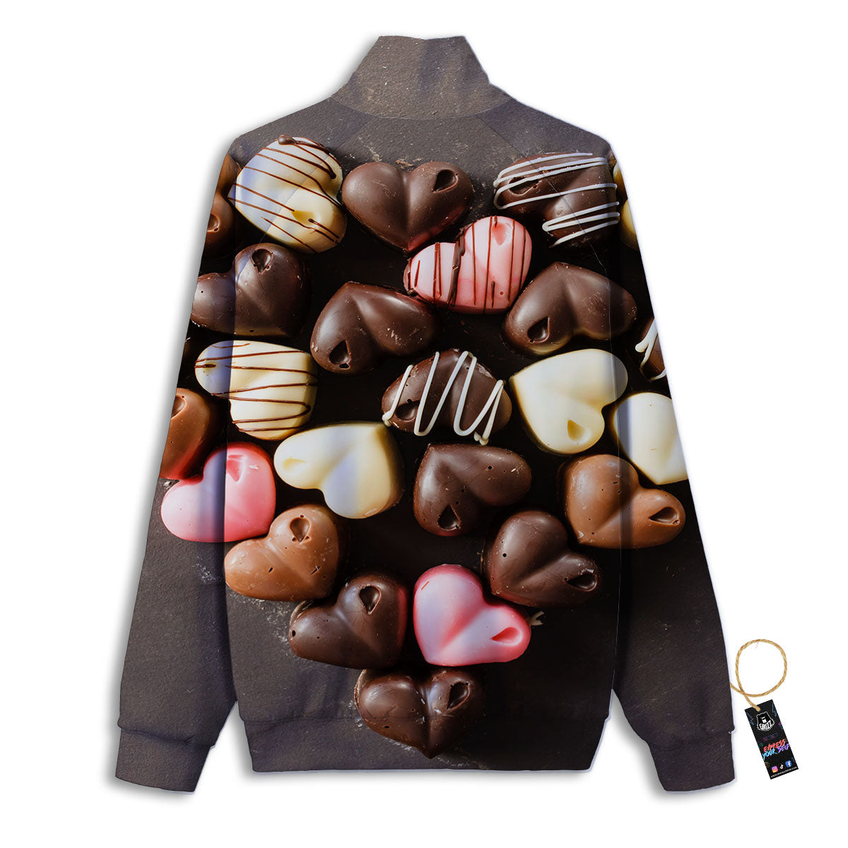 Candy Chocolate Heart Print Track Jacket-grizzshop
