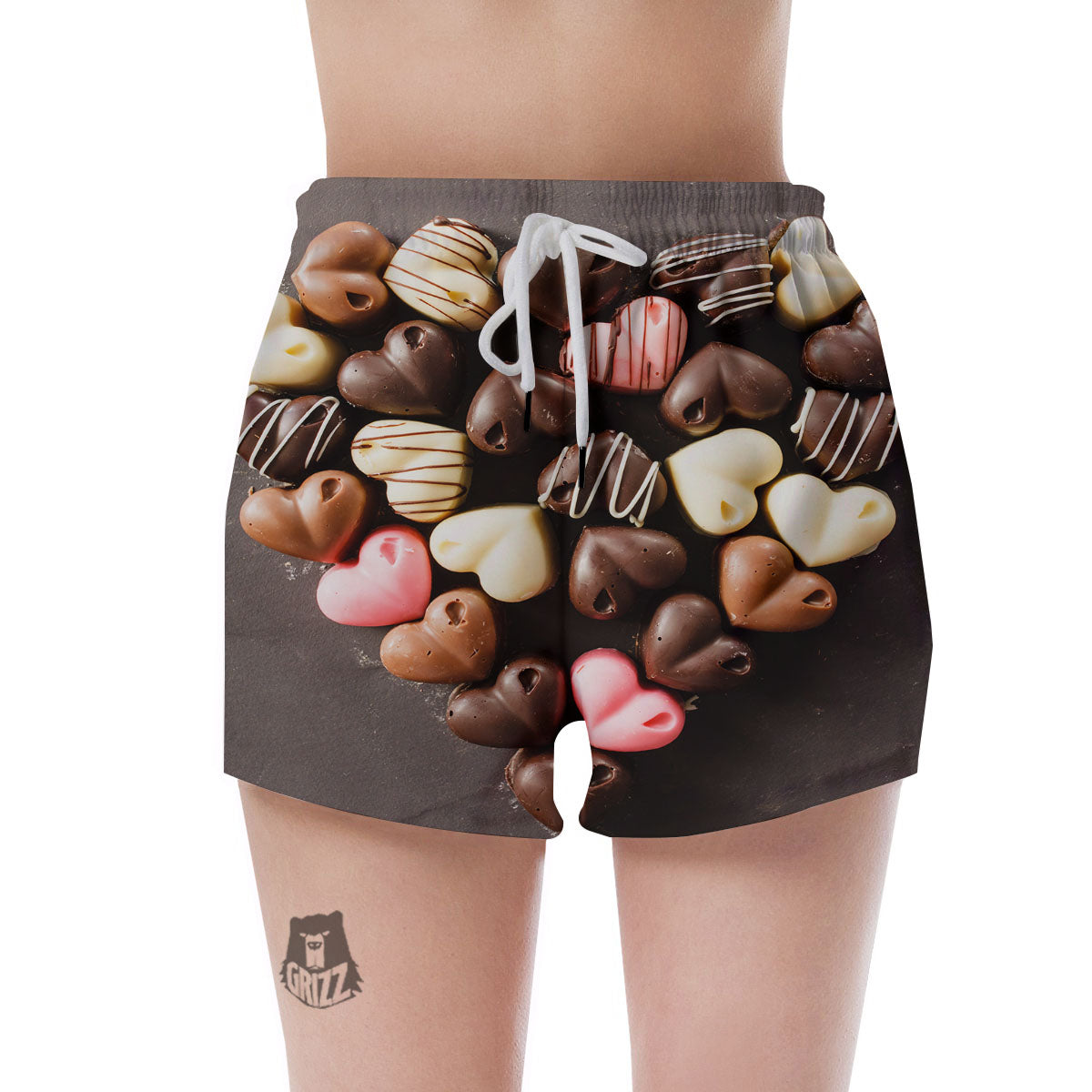 Candy Chocolate Heart Print Women's Shorts-grizzshop