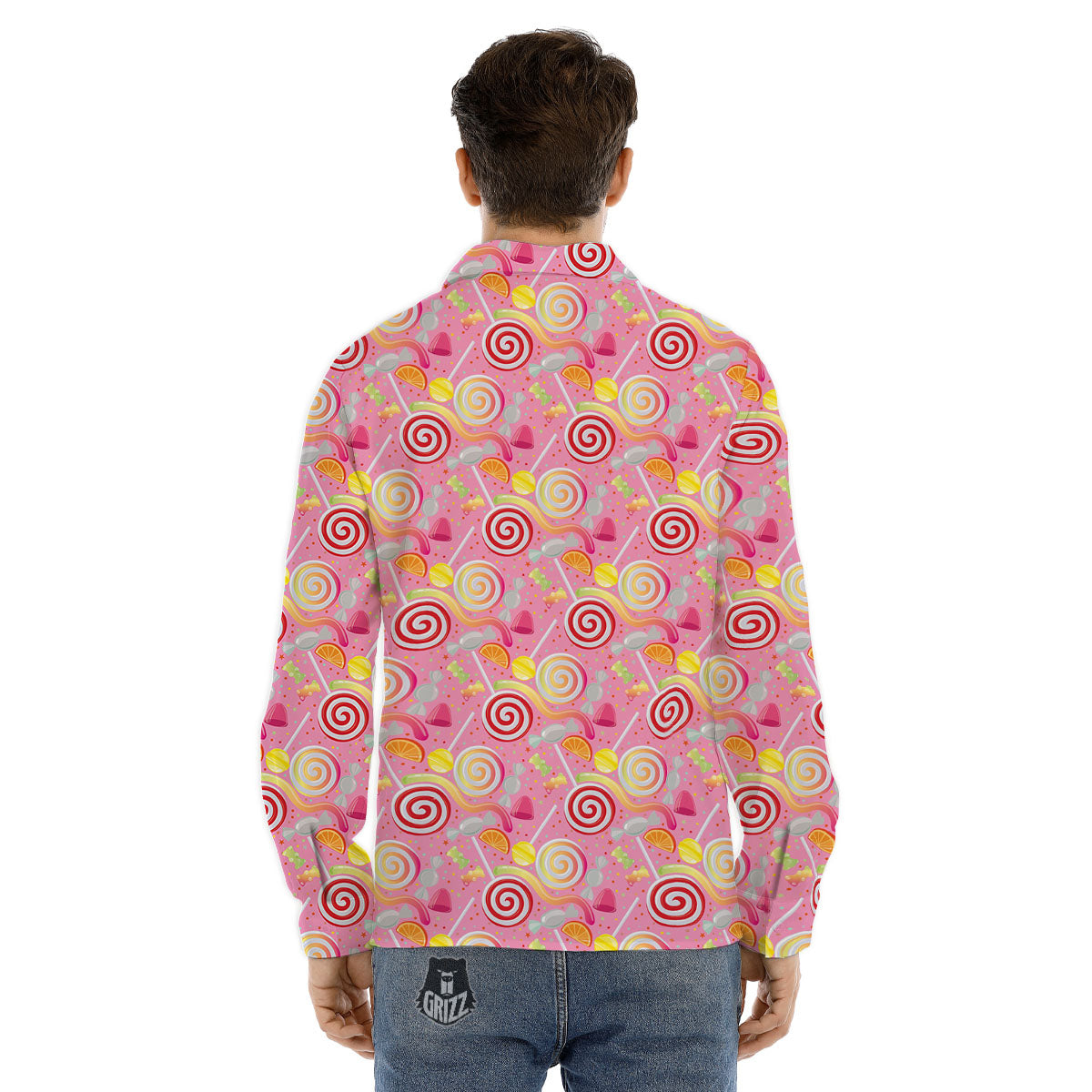 Candy Colorful Print Pattern Men's Dress Shirts-grizzshop