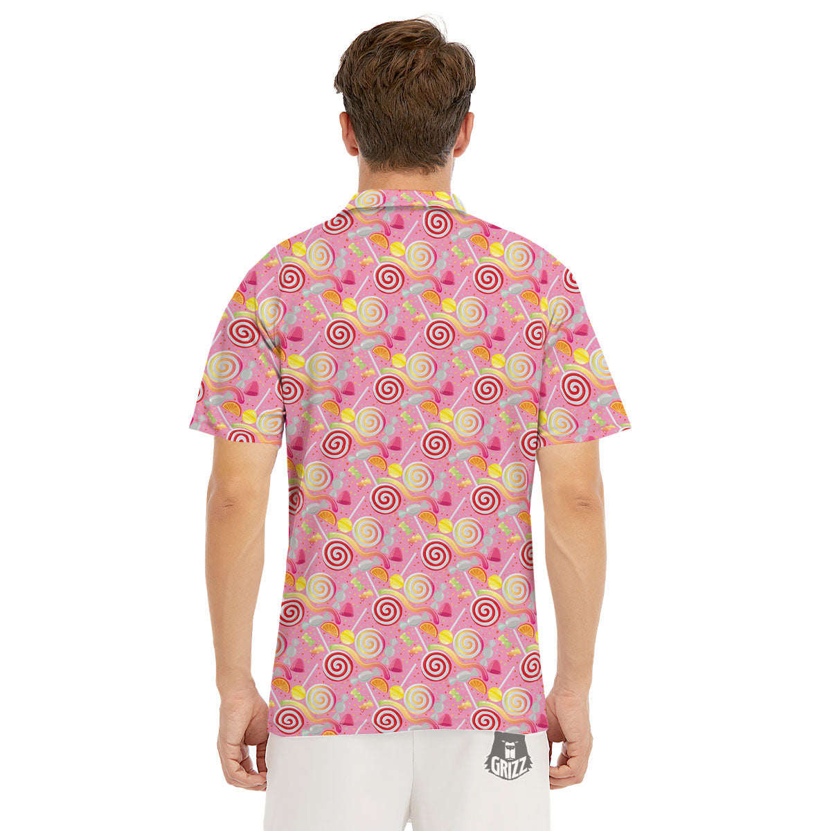 Candy Colorful Print Pattern Men's Golf Shirts-grizzshop
