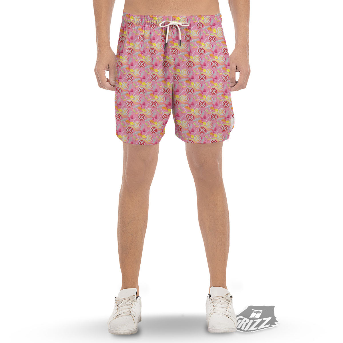 Candy Colorful Print Pattern Men's Gym Shorts-grizzshop